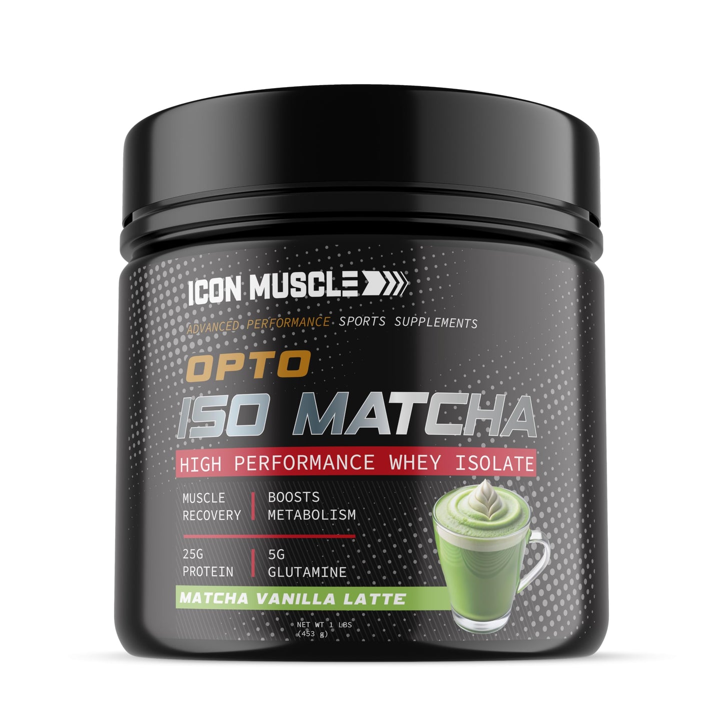Icon Muscle Opto Iso Matcha Latte Whey Isolate Powder, 16 Count, 1 lb
