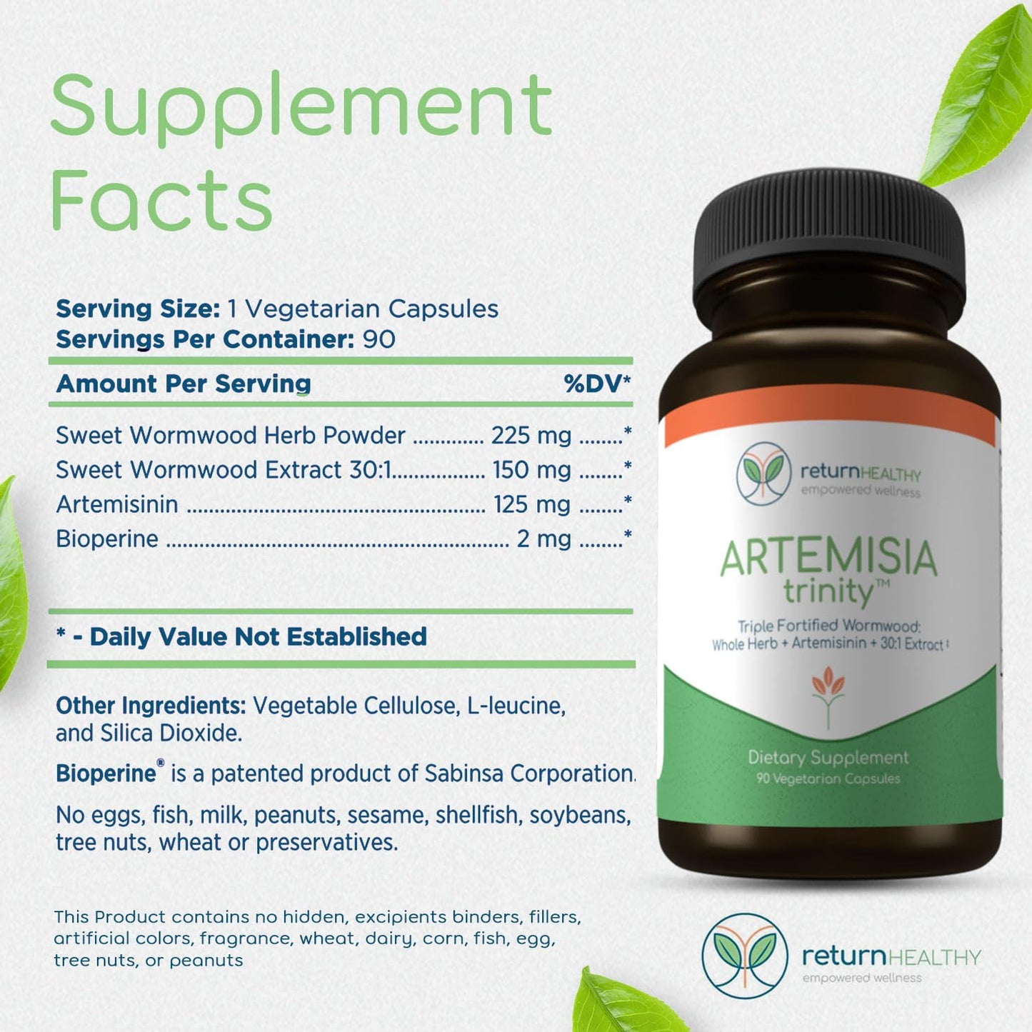 Return Healthy Artemisia Trinity Capsule 90 Count
