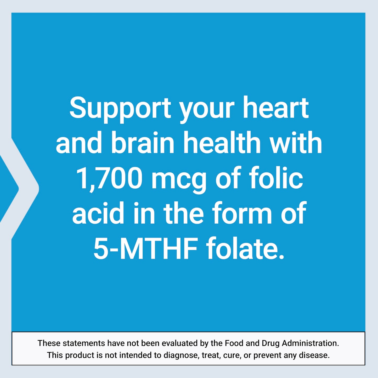 Life Extension Optimized Folate L-methylfolate Heart & Brain Support, Healthy Homocysteine Levels – 1700 mcg DFE, 100 Tablets