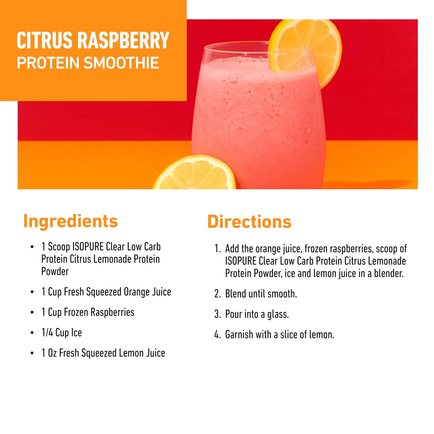 Isopure Clear Whey Isolate Protein Powder Citrus Lemonade 36 Servings
