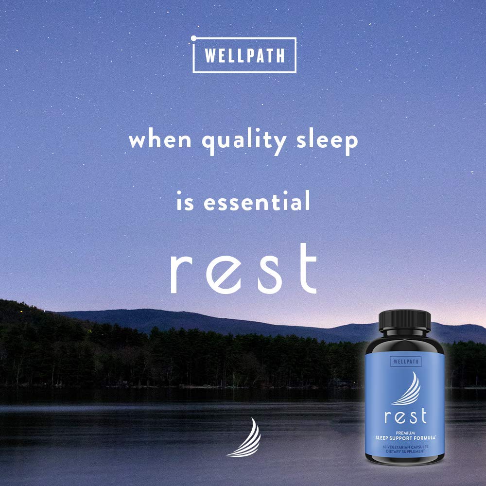 WellPath Rest Valerian Root Sleep Aid for Adults with Melatonin & L-Theanine Capsules, 60 Count