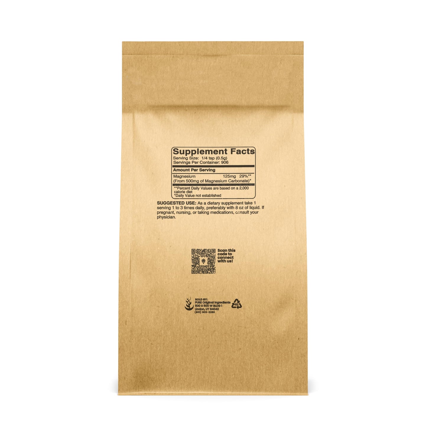 PURE ORIGINAL INGREDIENTS Magnesium Carbonate Powder 16 Ounce