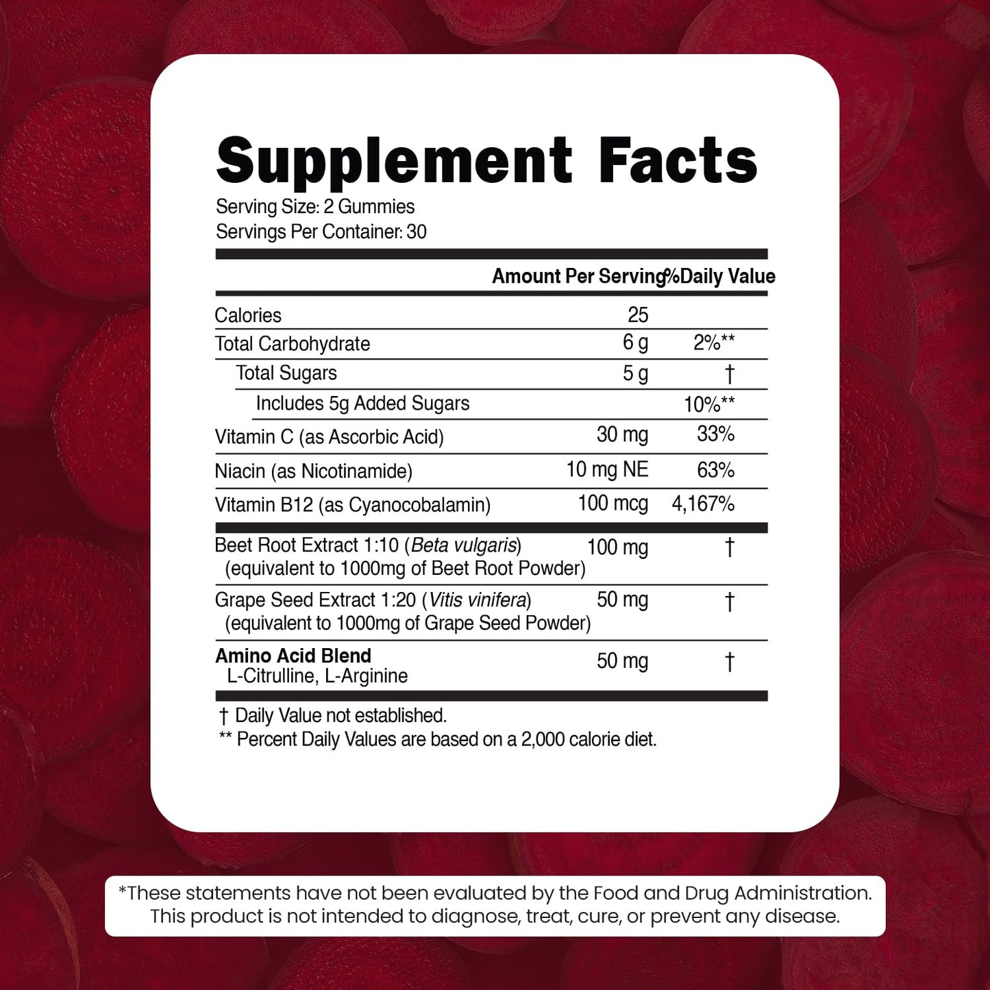 VITAMIZED Beet Root Gummies with Grape Seed, 60 Gummies