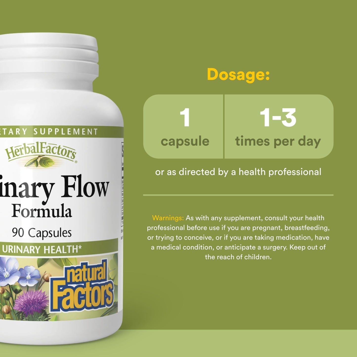 Natural Factors HerbalFactors Urinary Flow Formula 90 Capsules