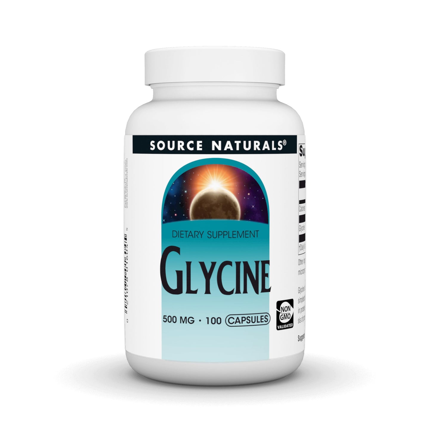 Source Naturals Glycine 500 mg Capsules, 100 Capsules