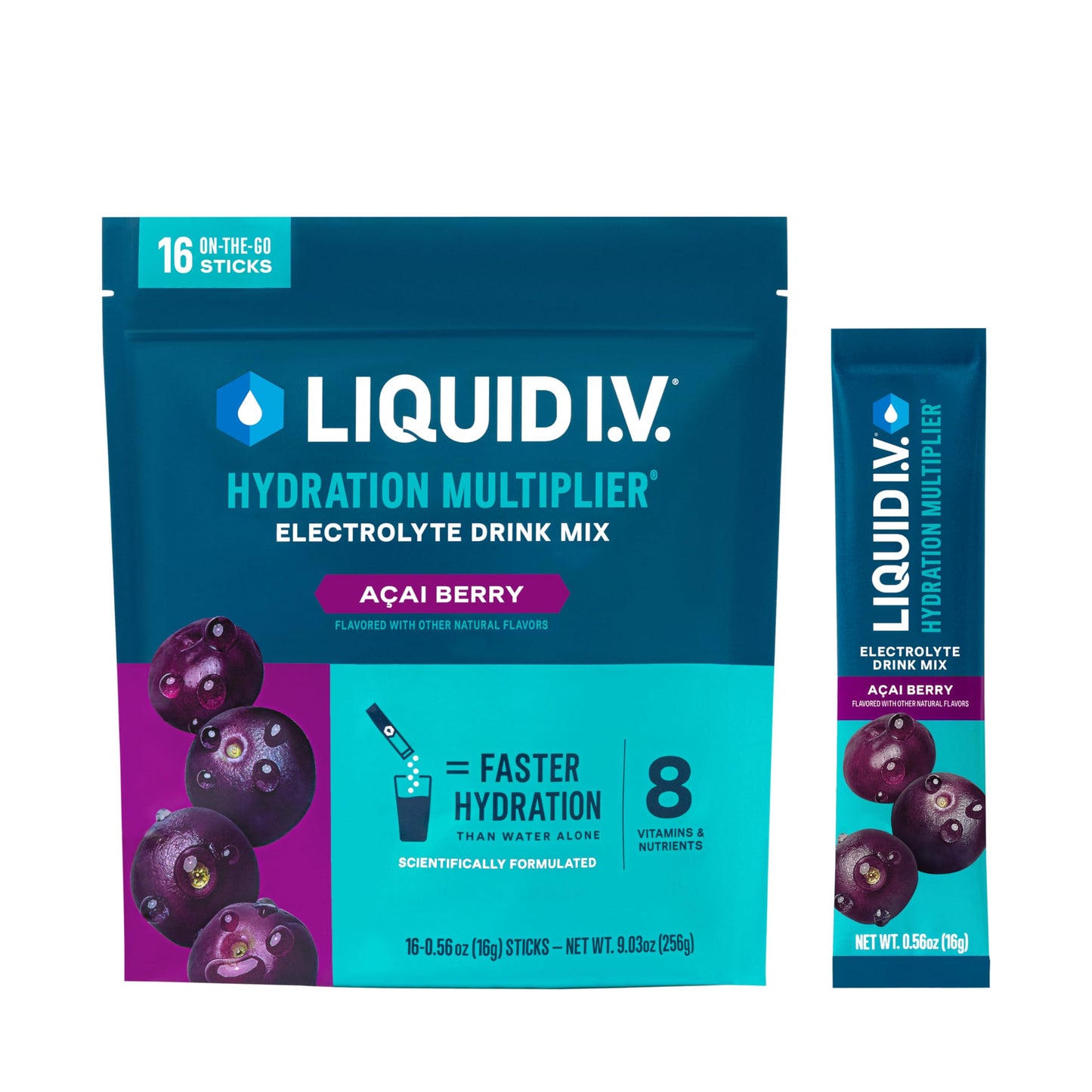 Liquid I.V. Hydration Multiplier Acai Berry Powder 16 Servings