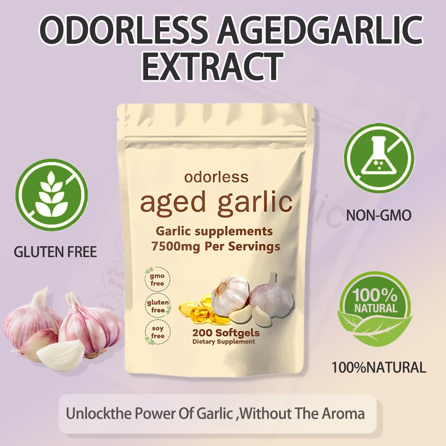 TANSPRESSO Primus Aged Garlic Extract Supplement Softgels 200 Count