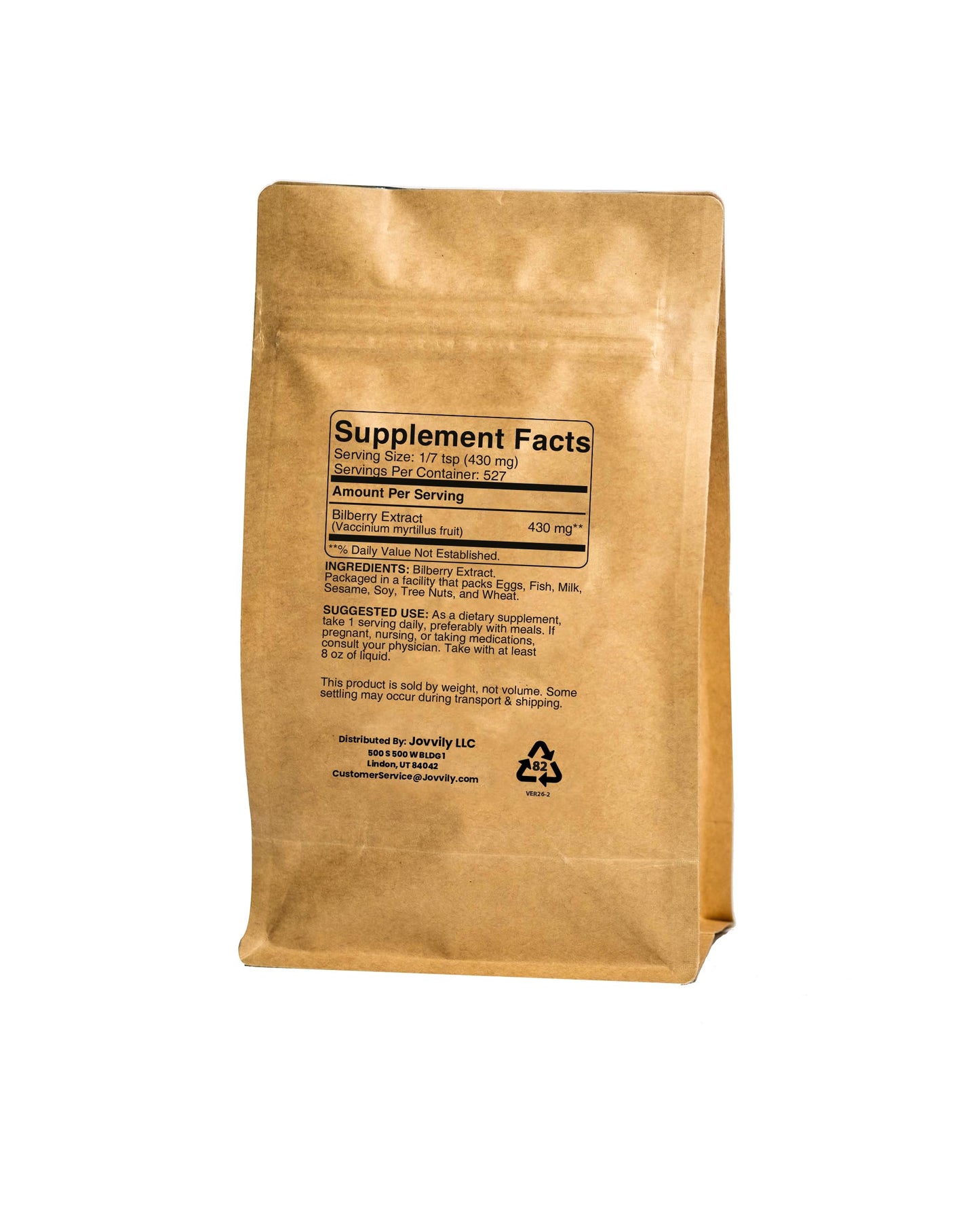 Jovvily Bilberry Extract Powder 8 oz
