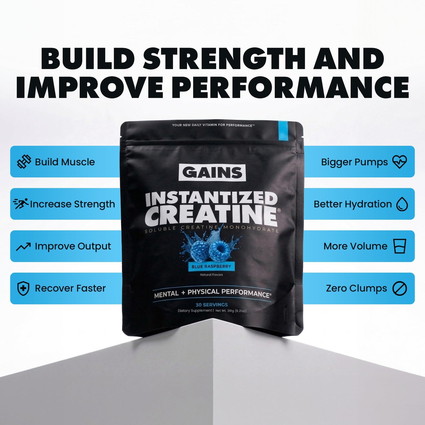 Gains in Bulk Instantized Creatine Monohydrate Powder, 30 Servings