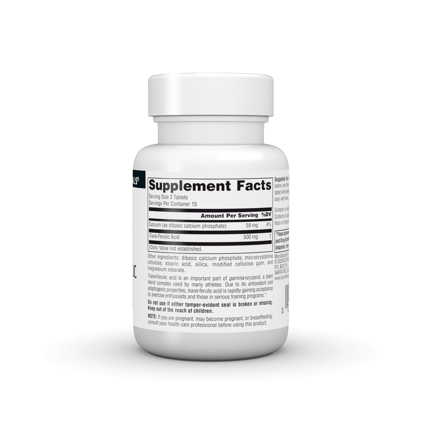 Source Naturals Athletic Series Trans-Ferulic Acid 250mg Tablets, 30 Count