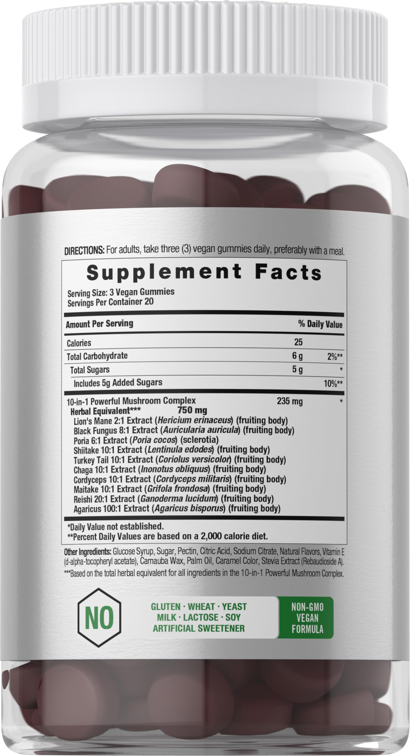 Horbäach Lions Mane Supplement Gummy 60 Gummies