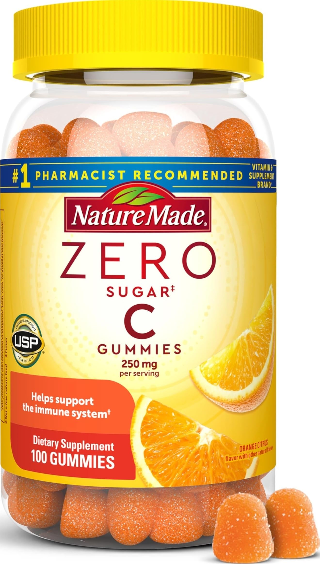 Nature Made Zero Sugar Vitamin C Gummies 100 Gummies