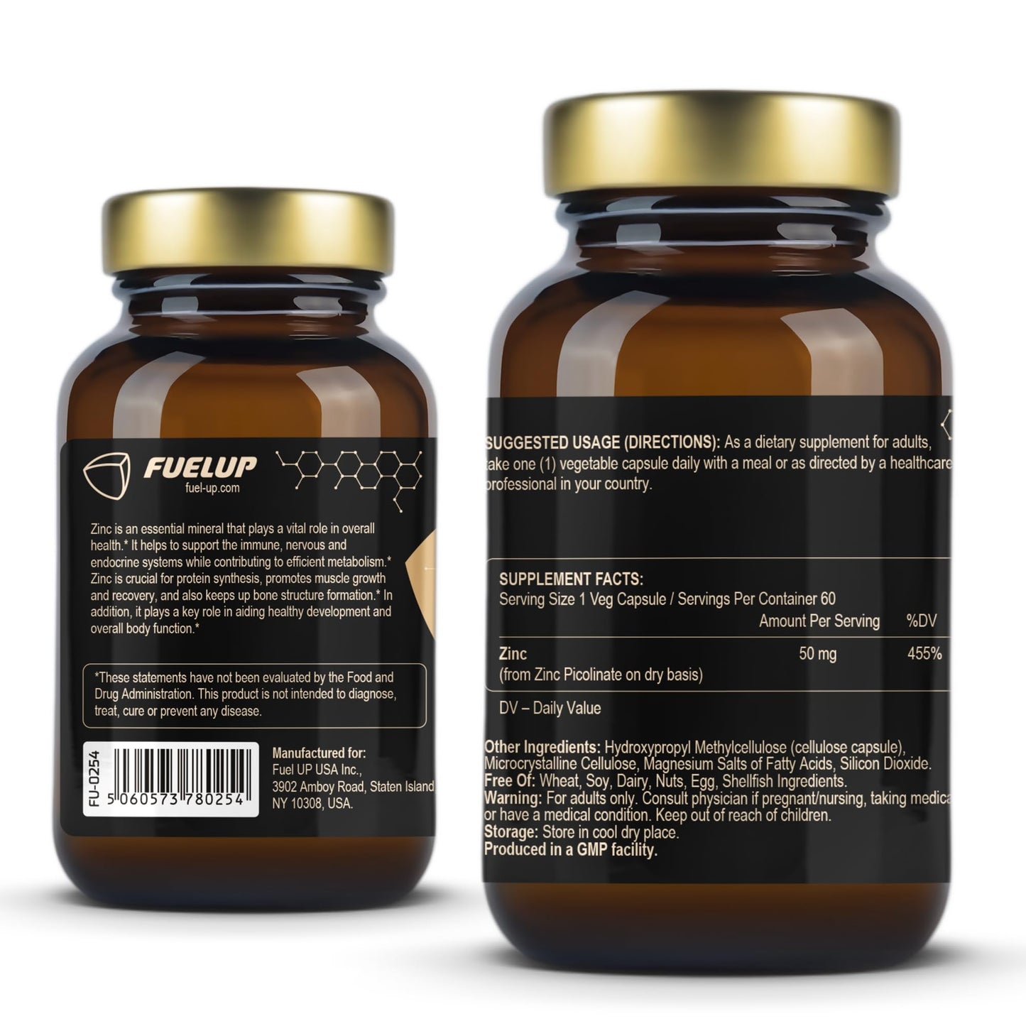 Fuelup Zinc Picolinate 50 mg Capsules, 60 Count