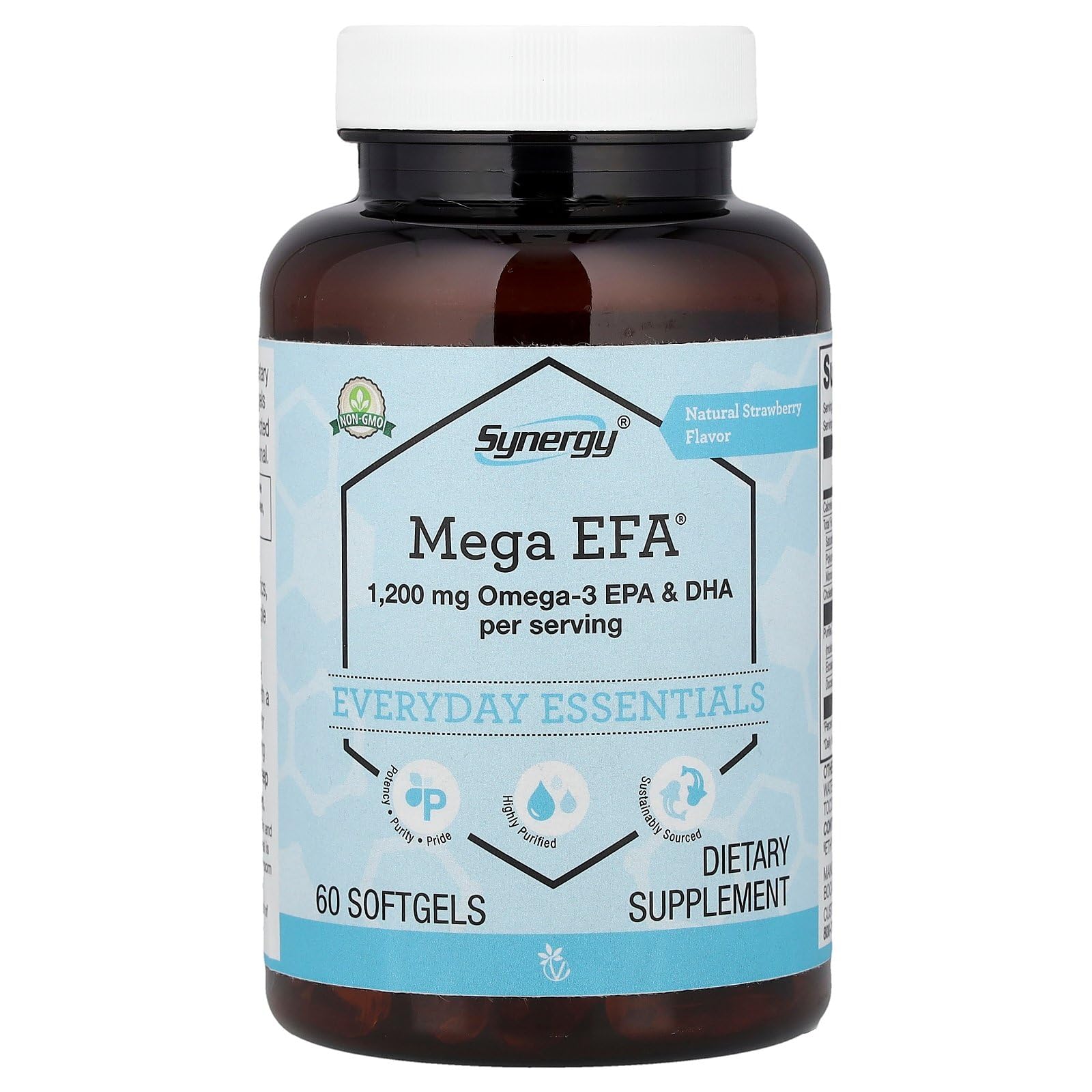 Vitacost Brand Synergy®, Mega EFA®, Natural Strawberry 1 Softgel