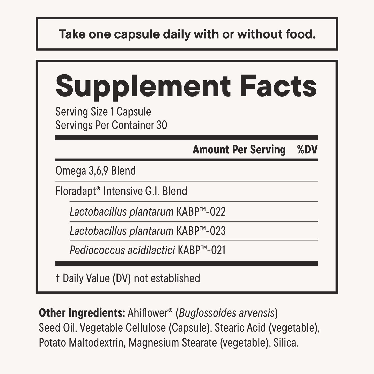 Daily Nouri Digestive Support Probiotics for Women & Men Capsules, 30 Count