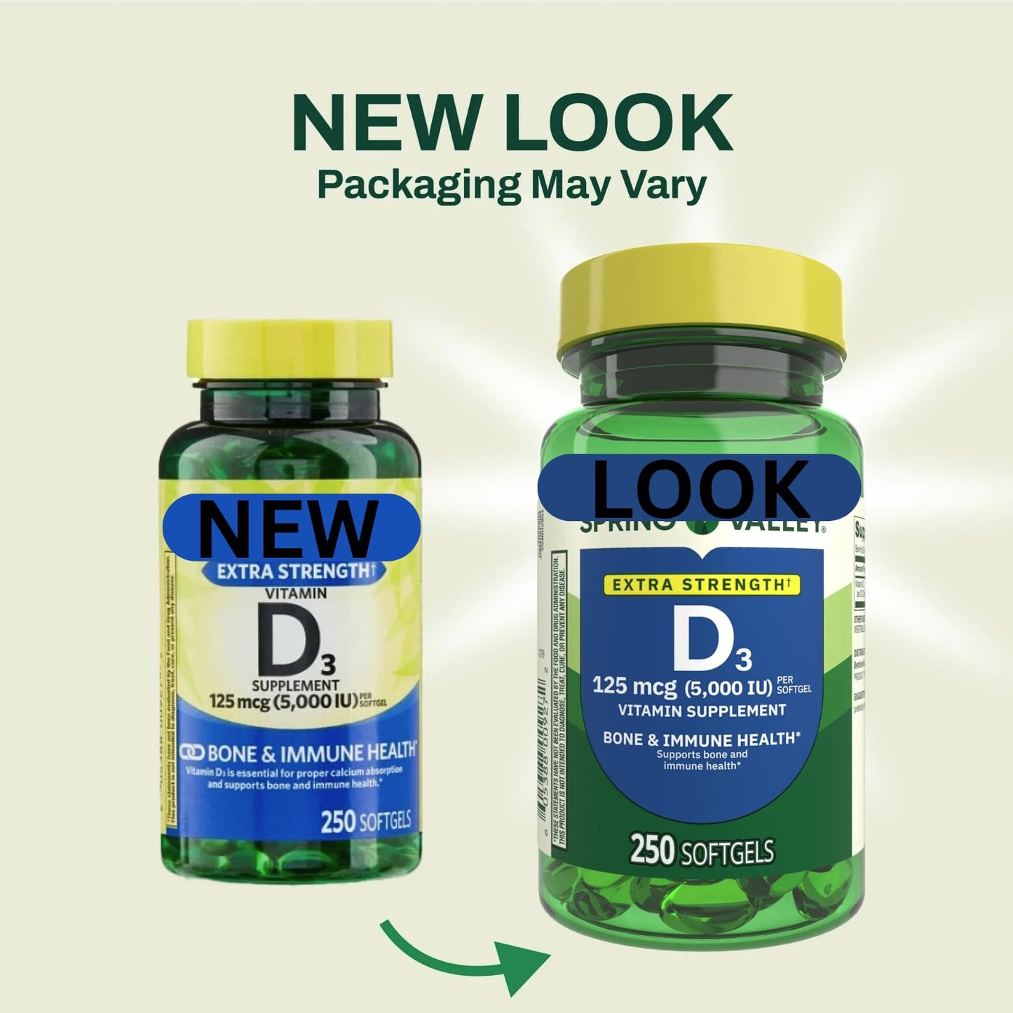 Generic Vitamin D3 125 mcg (5,000 IU) Bone & Immune Health Softgels 250
