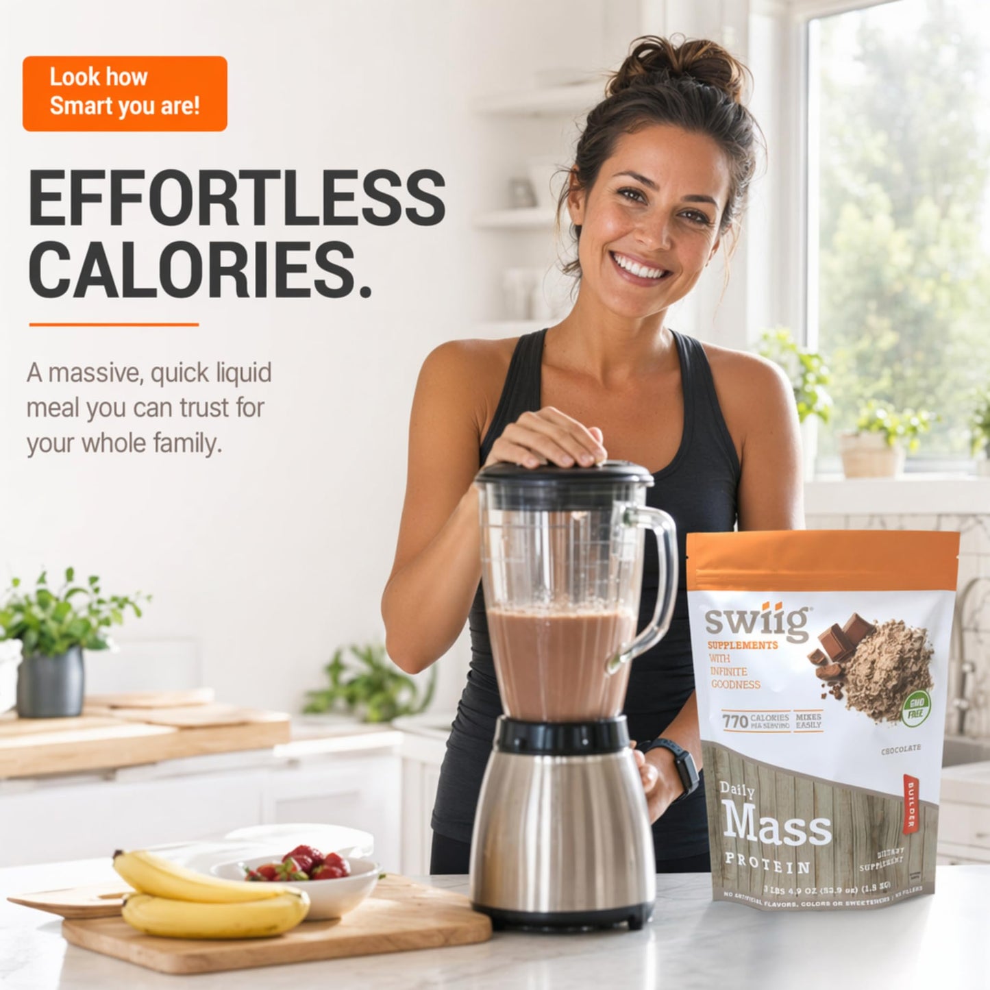 swiig Mass Builder Protein Powder, Chocolate 52.8