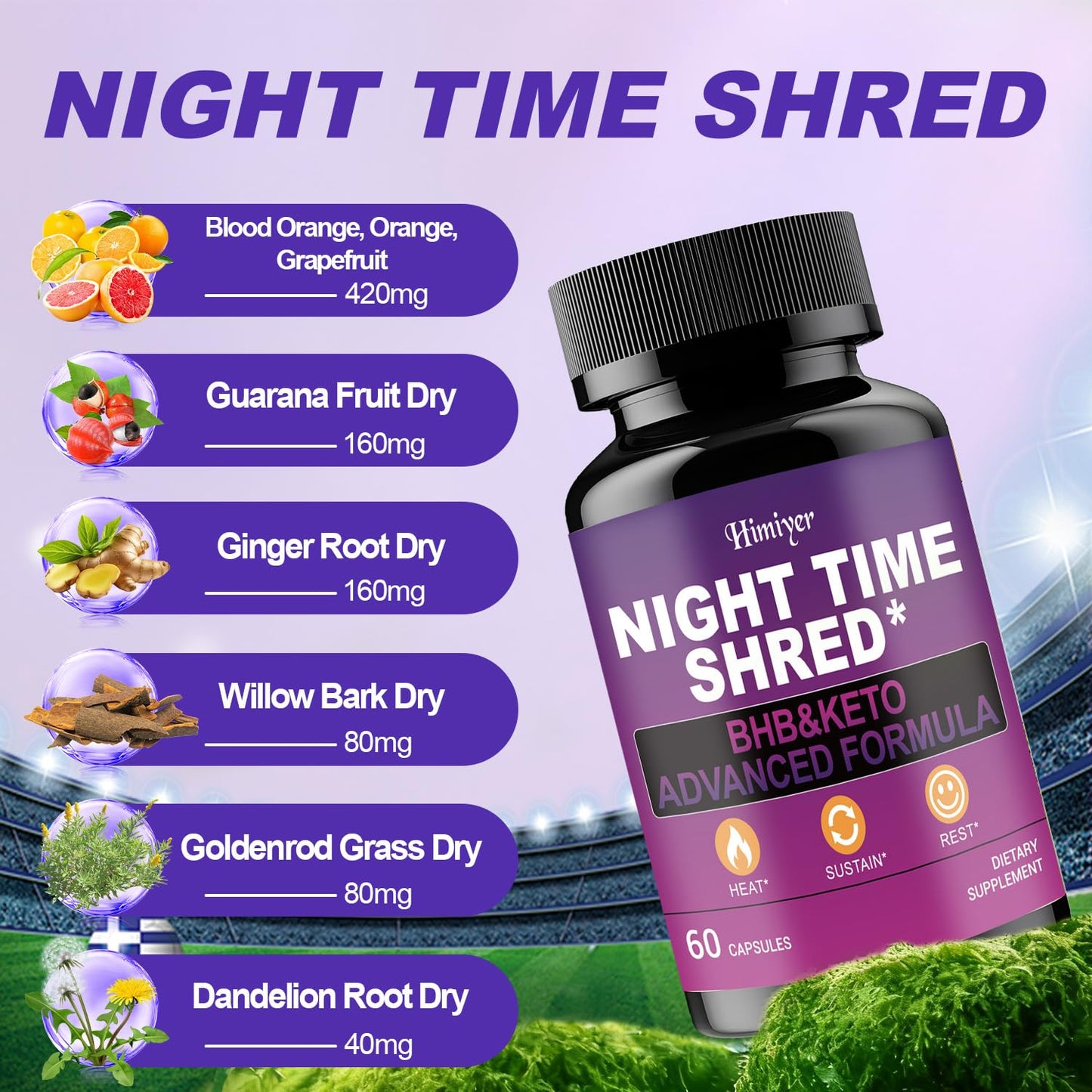Himiyer Night Time Shred BHB & Keto Advanced Formula 60 Capsules