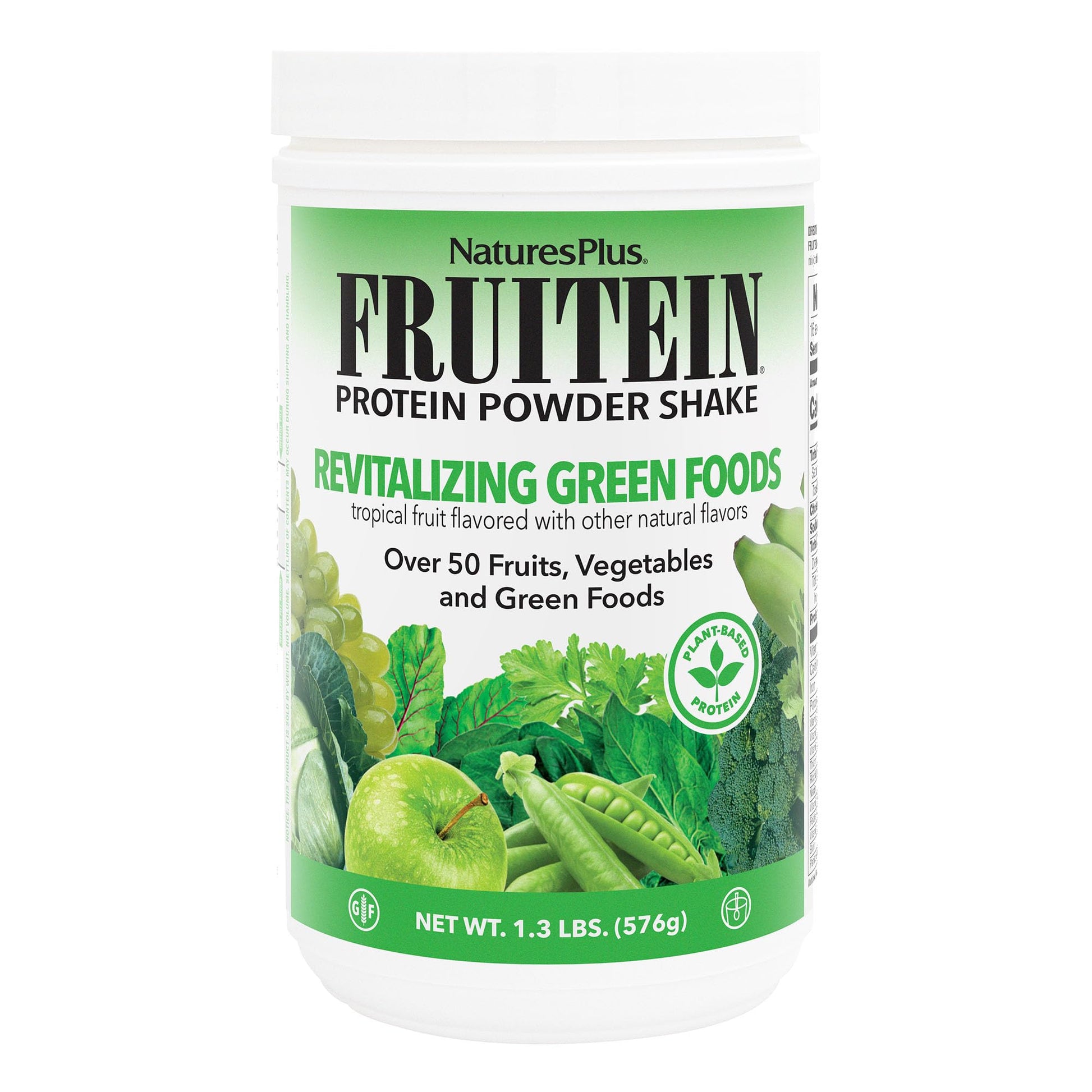 NaturesPlus FRUITEIN Revitalizing Green Foods Shake Powder 20.8 oz