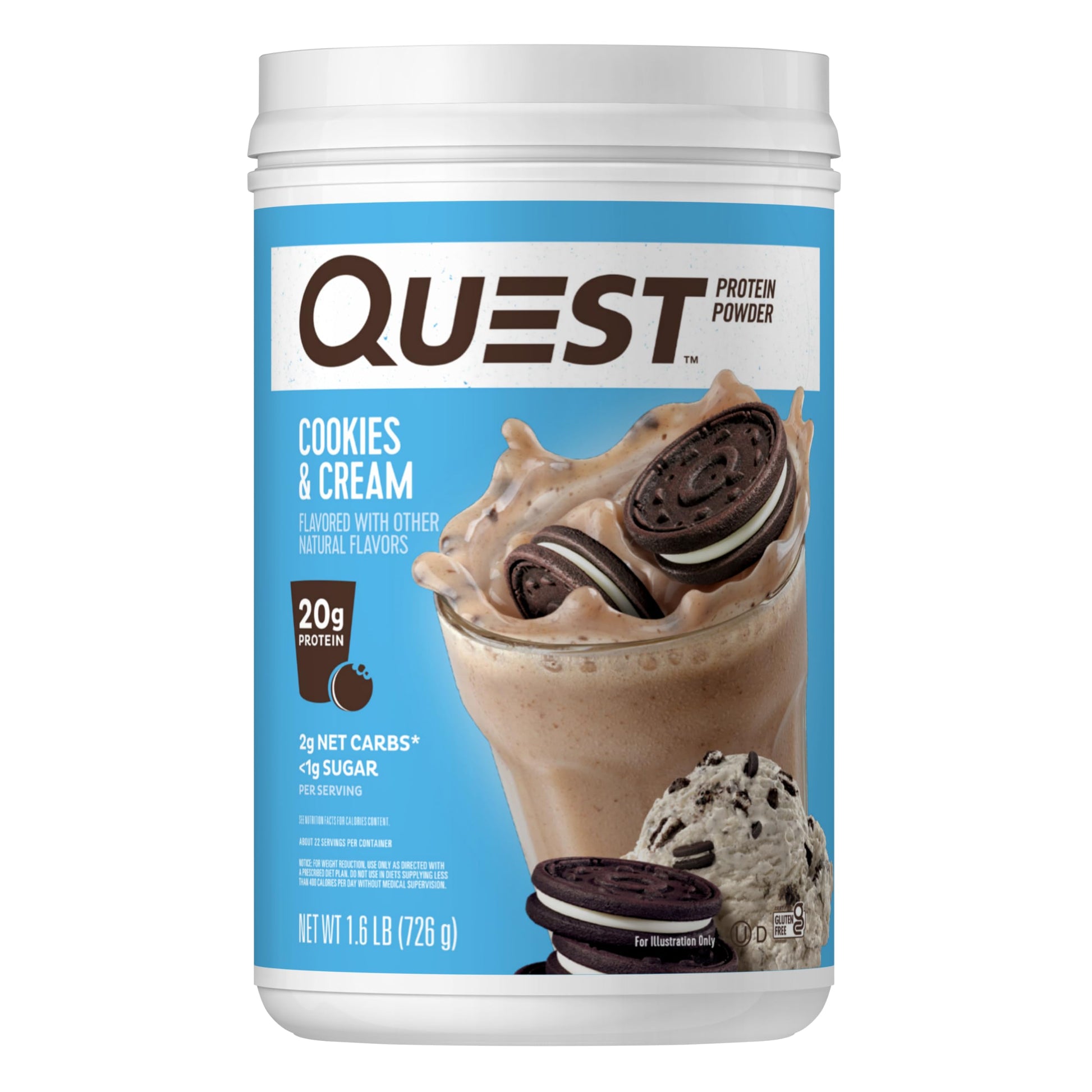 Quest Cookies & Cream Protein Powder, 24 Servings, 1.6 lb