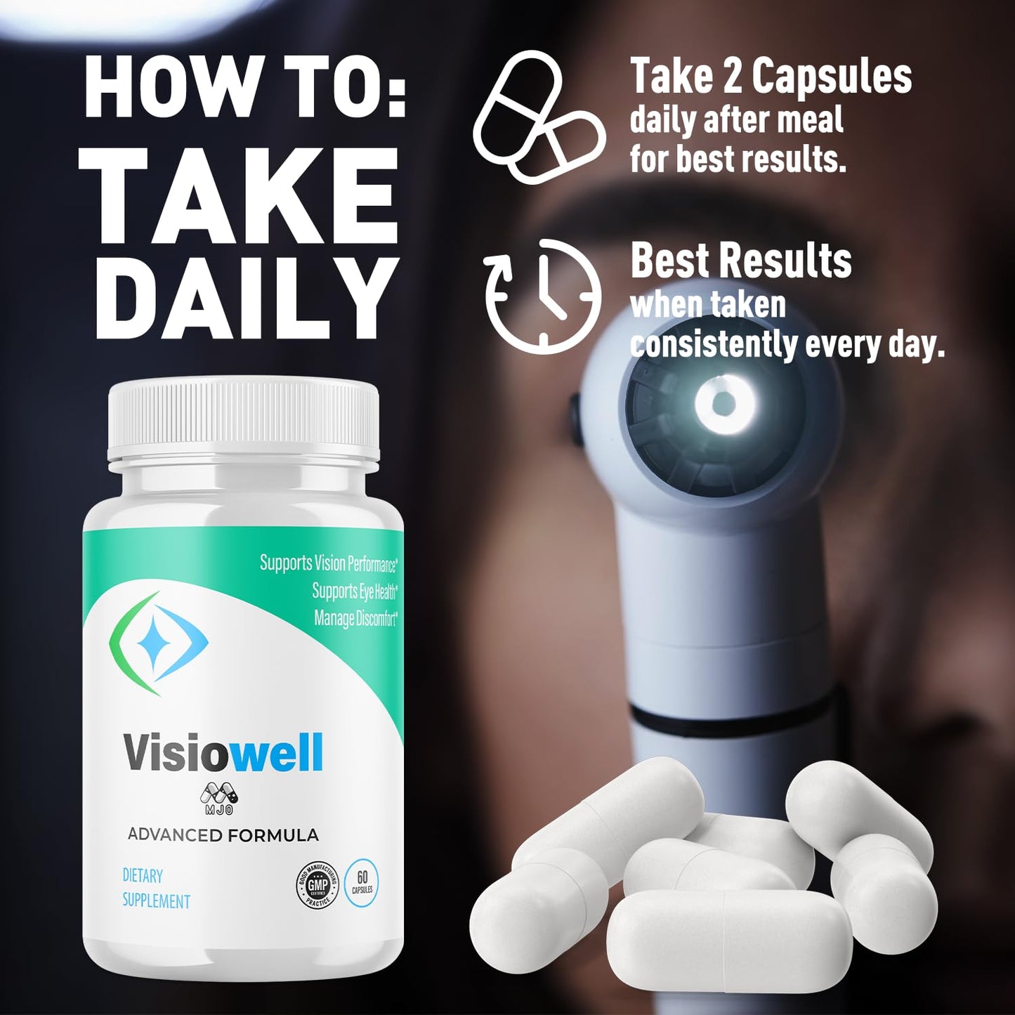 MJO Visiowell Vision Pills Capsule, 60 Count