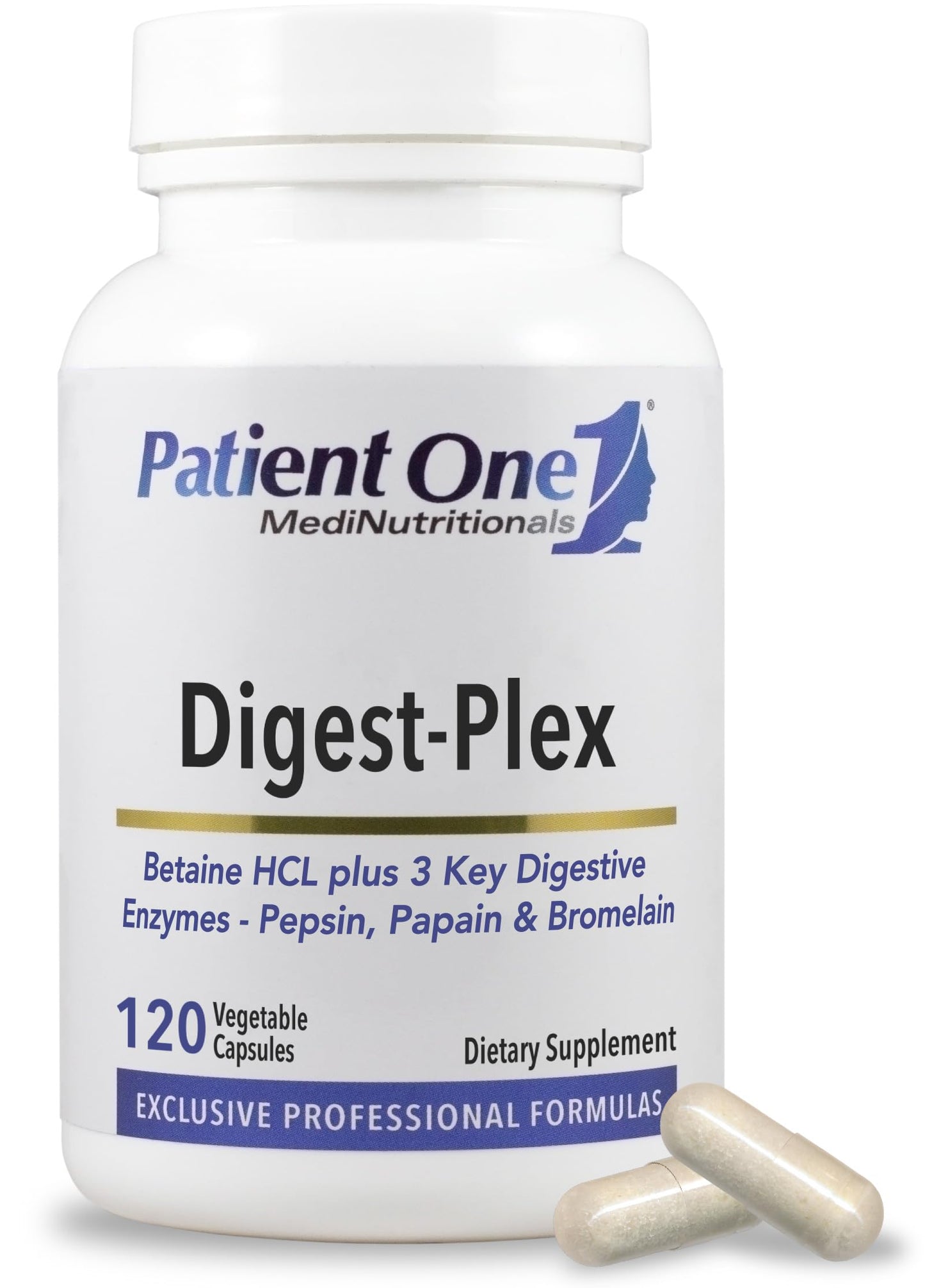 Patient One Digest-Plex Digestive Enzyme Supplement 120 Capsules