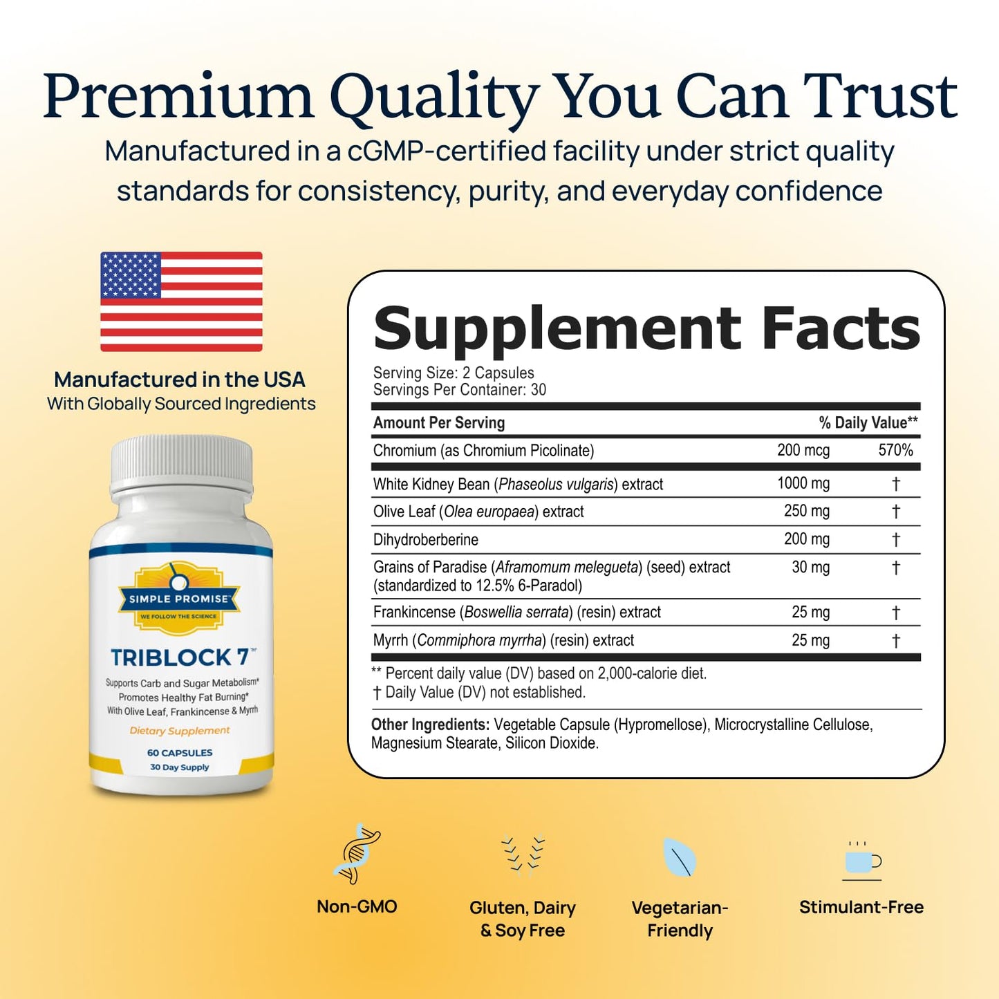 Simple Promise TriBlock7 Carb Blocker Capsules, 60 Capsules
