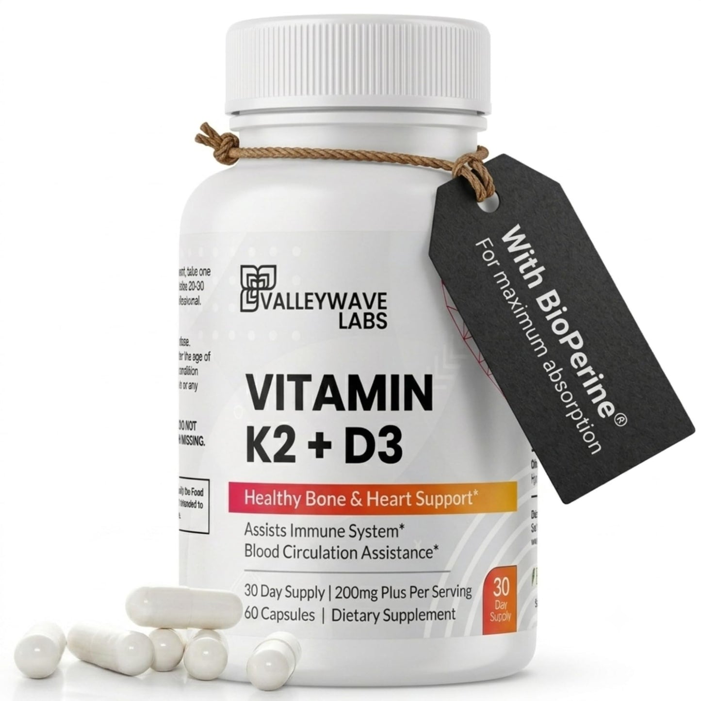 Valleywave Labs Vitamin D3 K2 60 Capsules