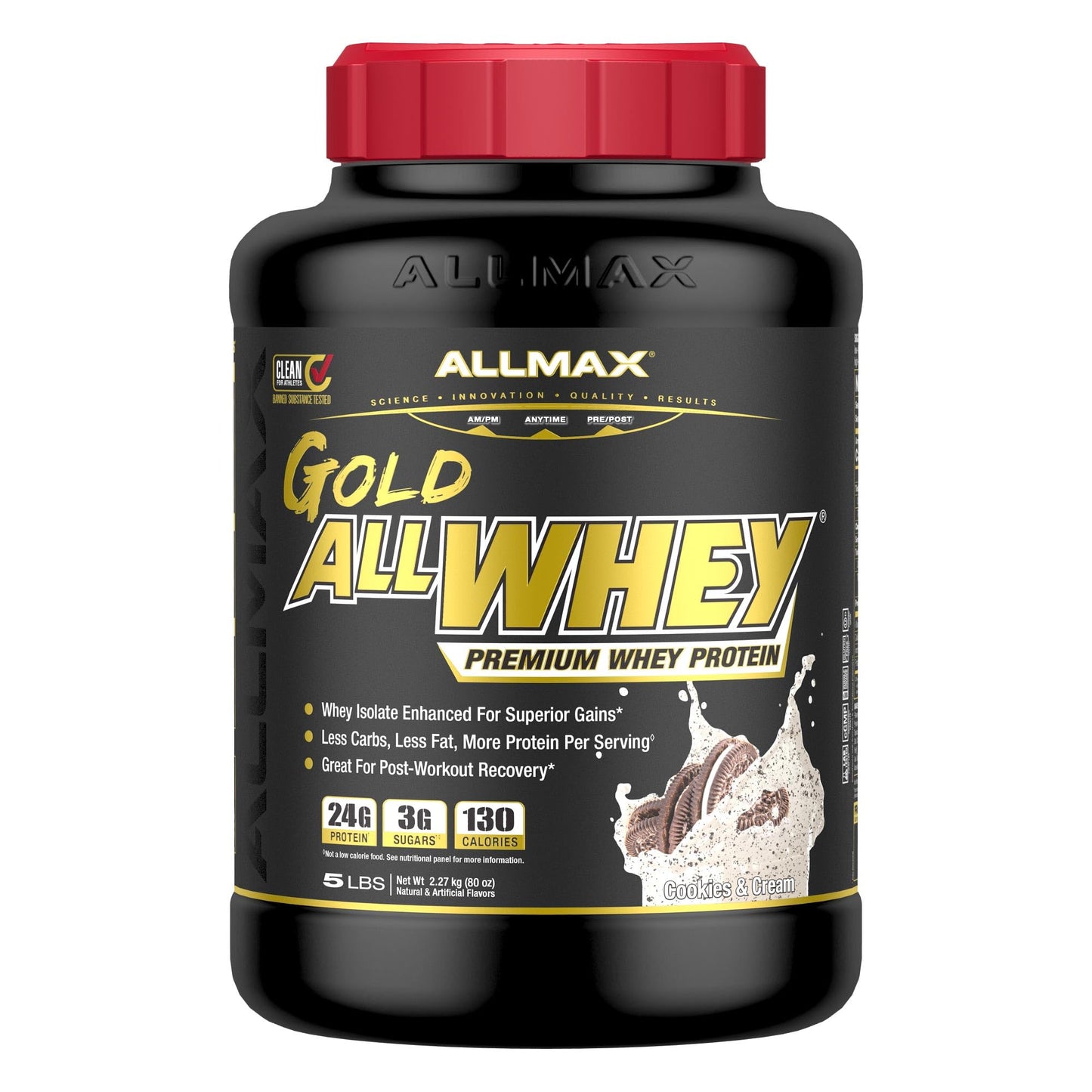 ALLMAX AllWhey Gold Whey Protein Powder Cookies & Cream, 80 Servings