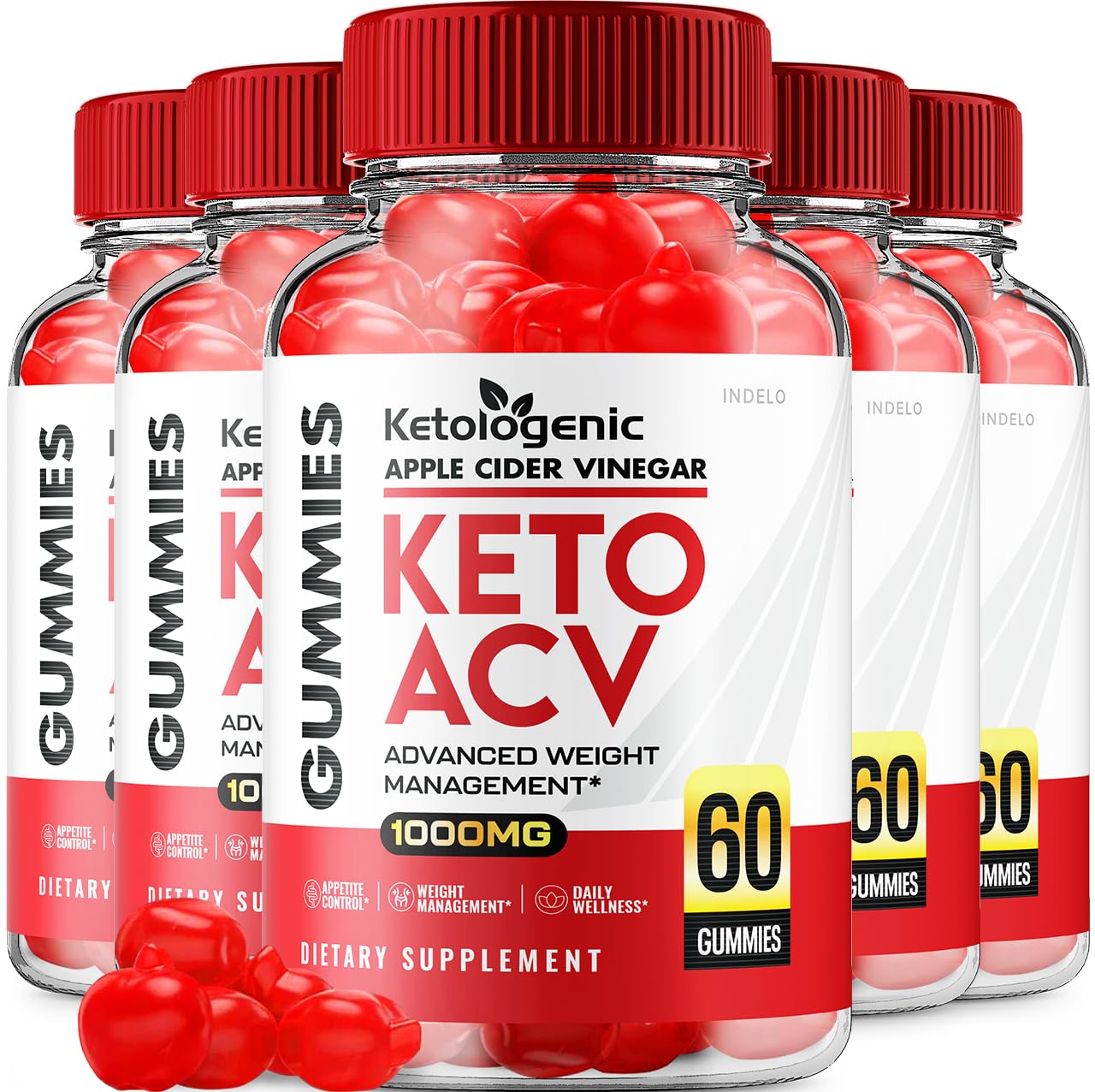 Indelo Ketologenic Keto ACV Gummies, 300 Gummies