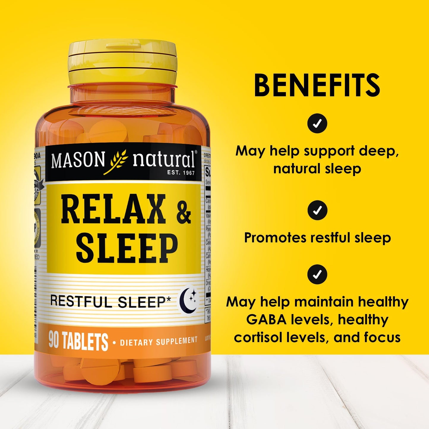Mason Natural Relax & Sleep Dietary Herbal Supplement with Valerian Root & Passiflora Extract, 270 Tablets