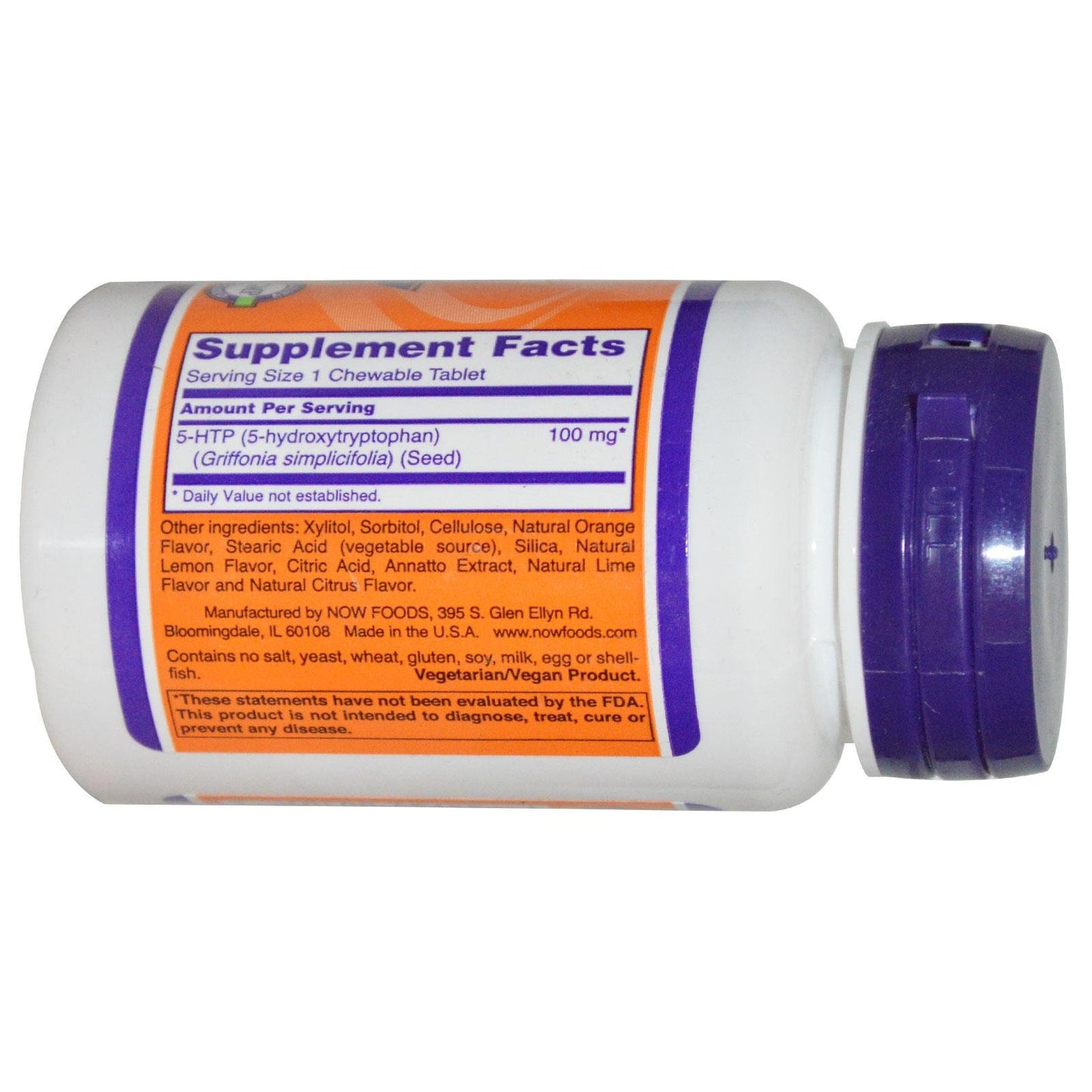 NOW Foods 5-HTP Chewable Natural Citrus 100 mg 90 Count