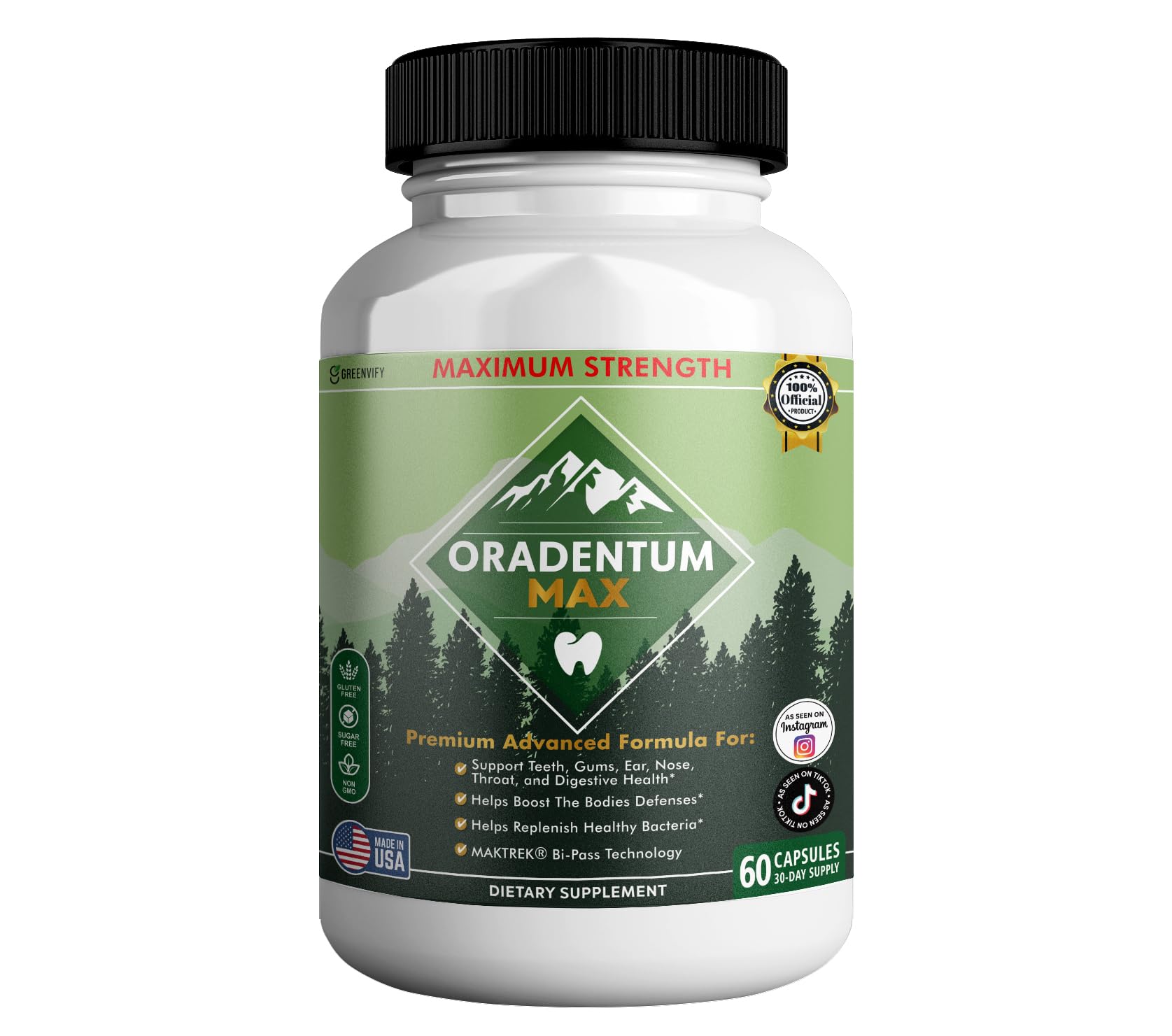 GREENVIFY Oradentum Max Probiotic Supplement 60 Capsules