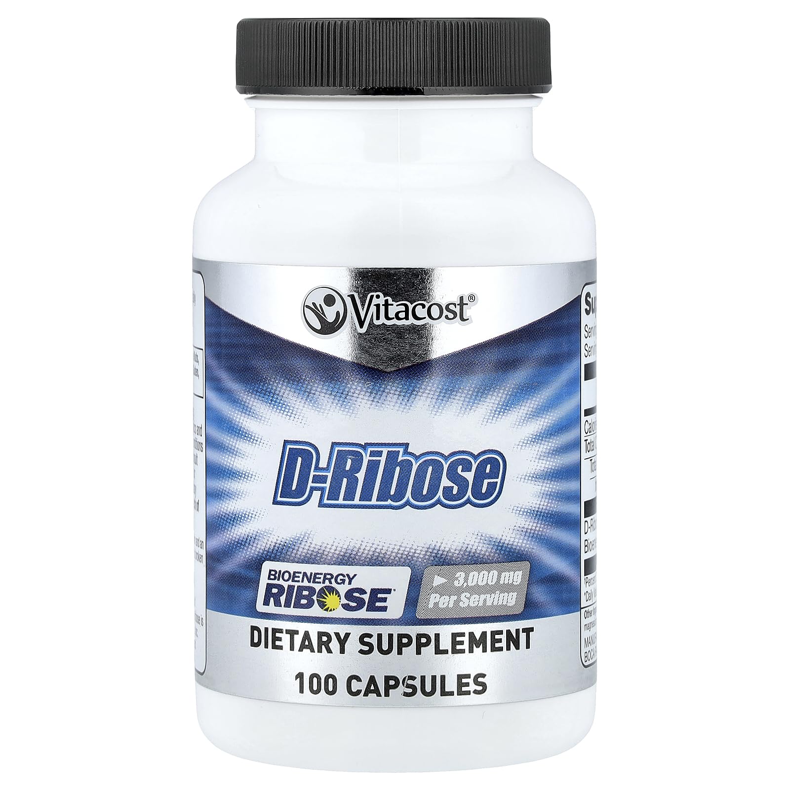 Vitacost D-Ribose Capsules, 100 Count