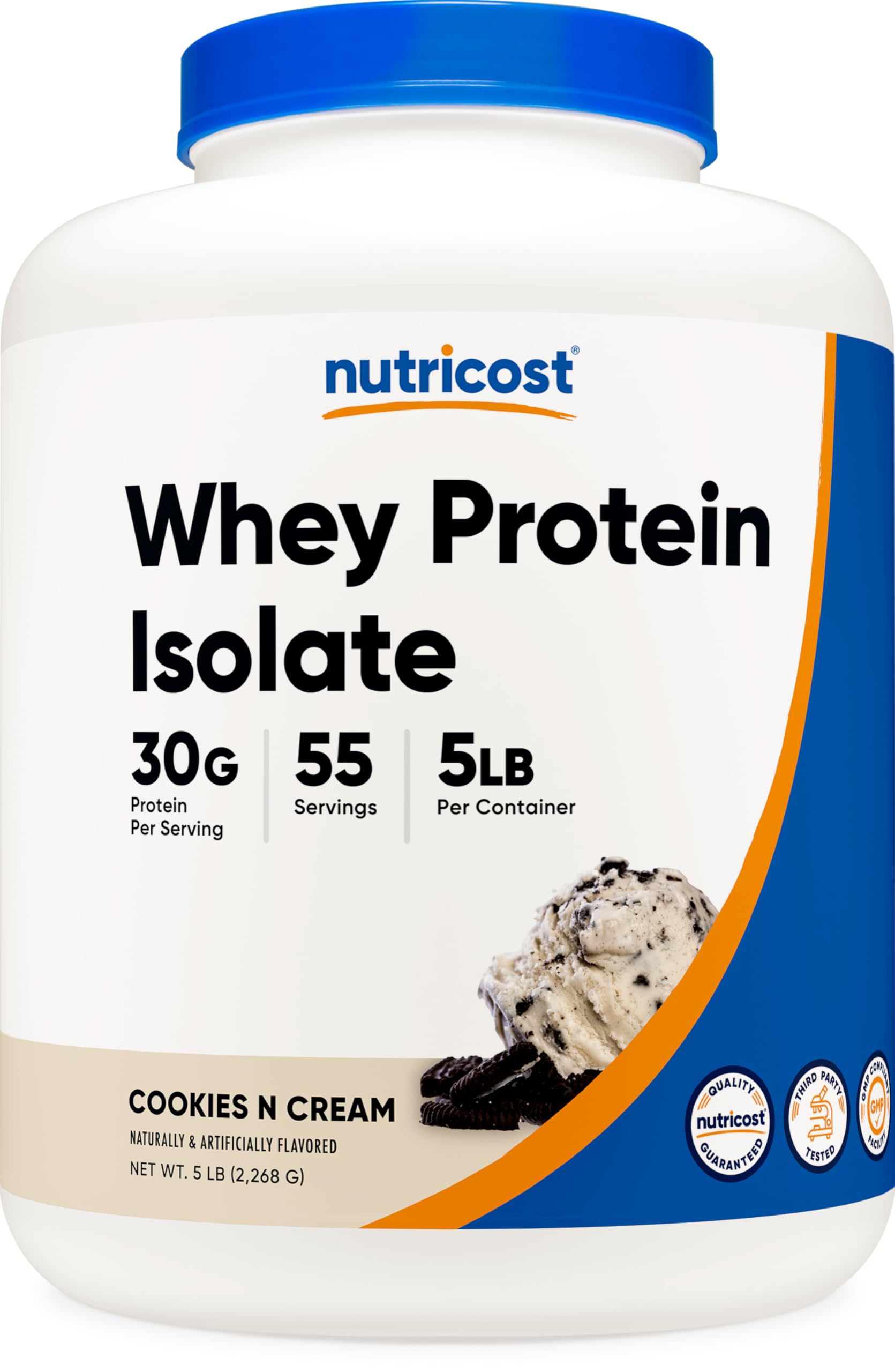 Nutricost Whey Protein Isolate (Cookies N Cream) Powder, 80 Servings