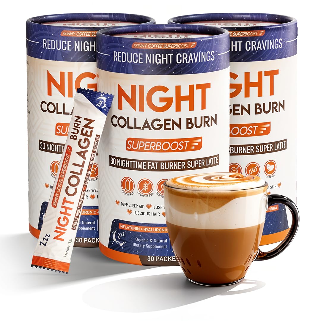 Skinny Coffee SuperBoost Night Collagen Burn Powder 90 Servings