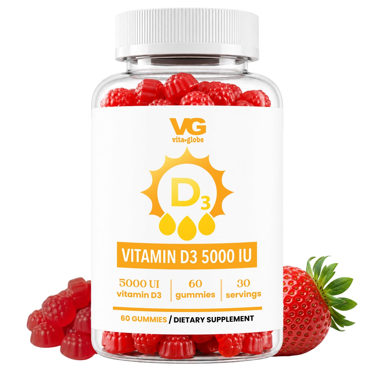 VITA GLOBE Vitamin D3 Gummies, 60 Count
