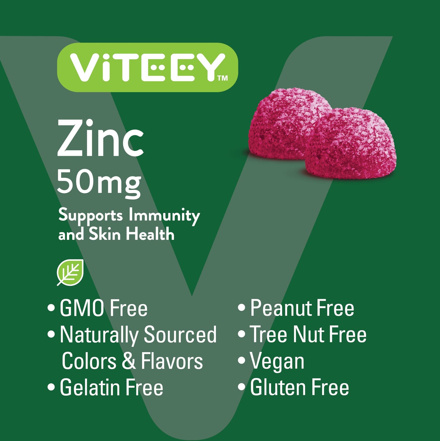 Viteey Zinc Gummies for Men and Women 50mg - 60 Count
