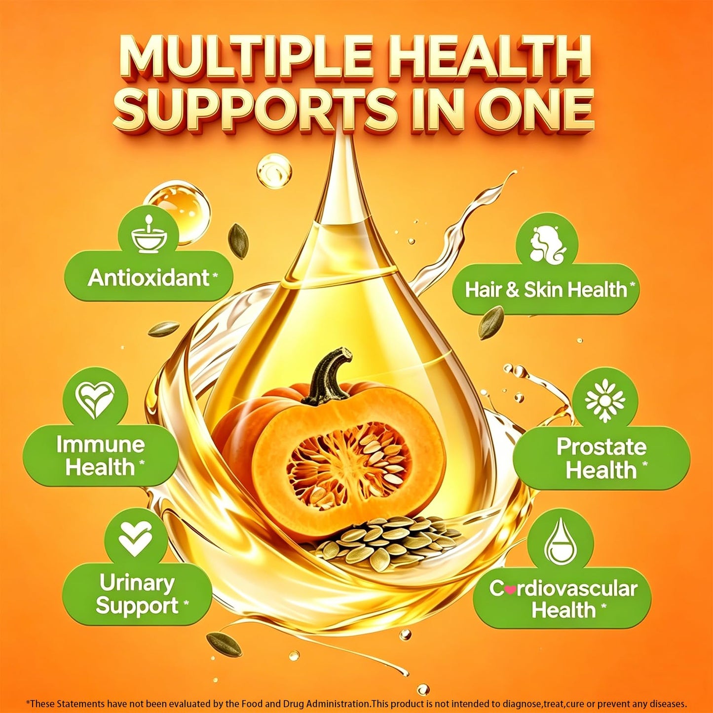 Lofei Pumpkin Seed Oil 4000mg with Saw Palmetto for Hair Growth and Prostate, 60 Gummies