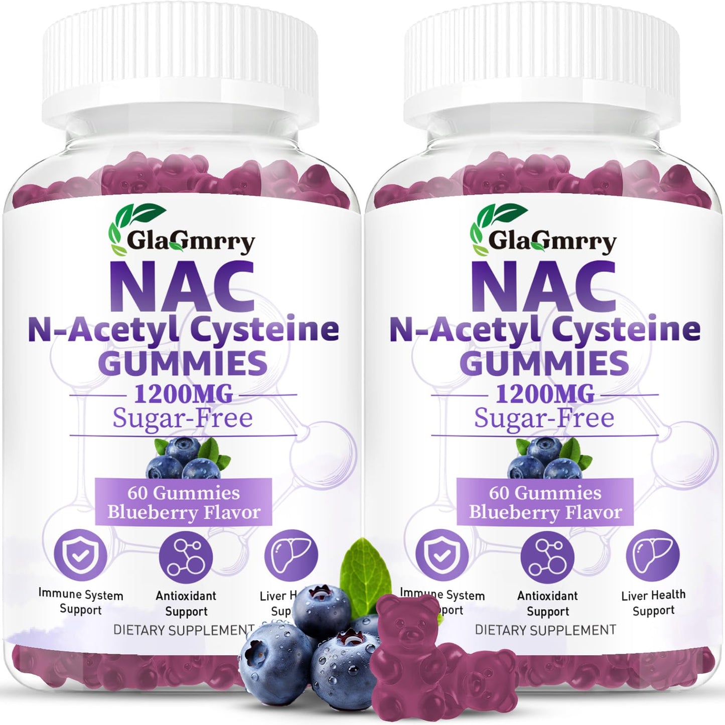 GlaGmrry N-Acetyl Cysteine Gummies, 120 Count