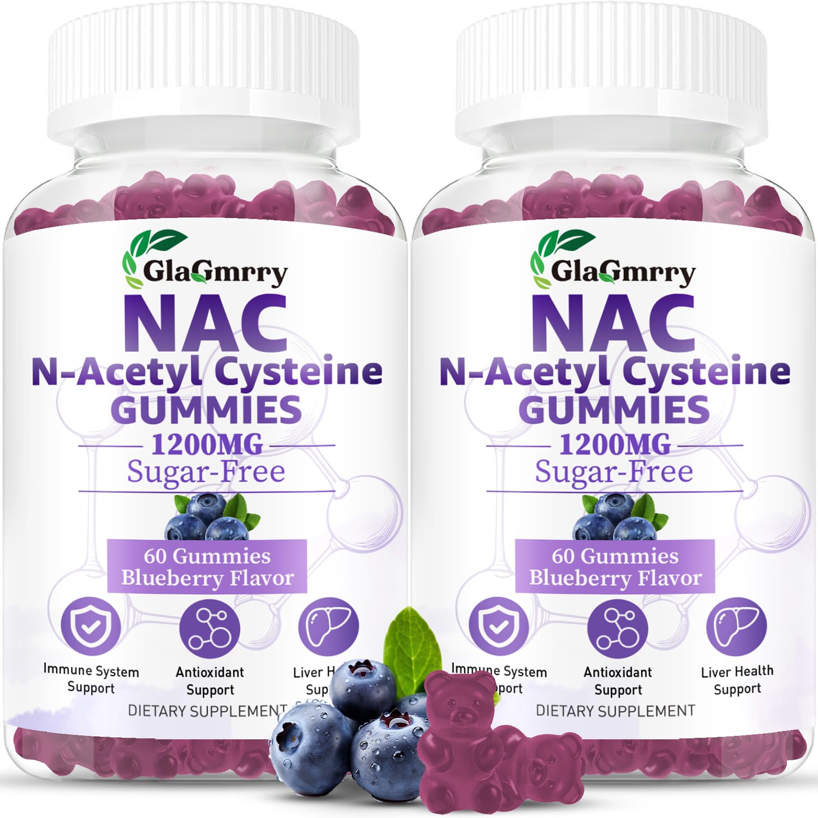 GlaGmrry N-Acetyl Cysteine Gummies, 120 Count