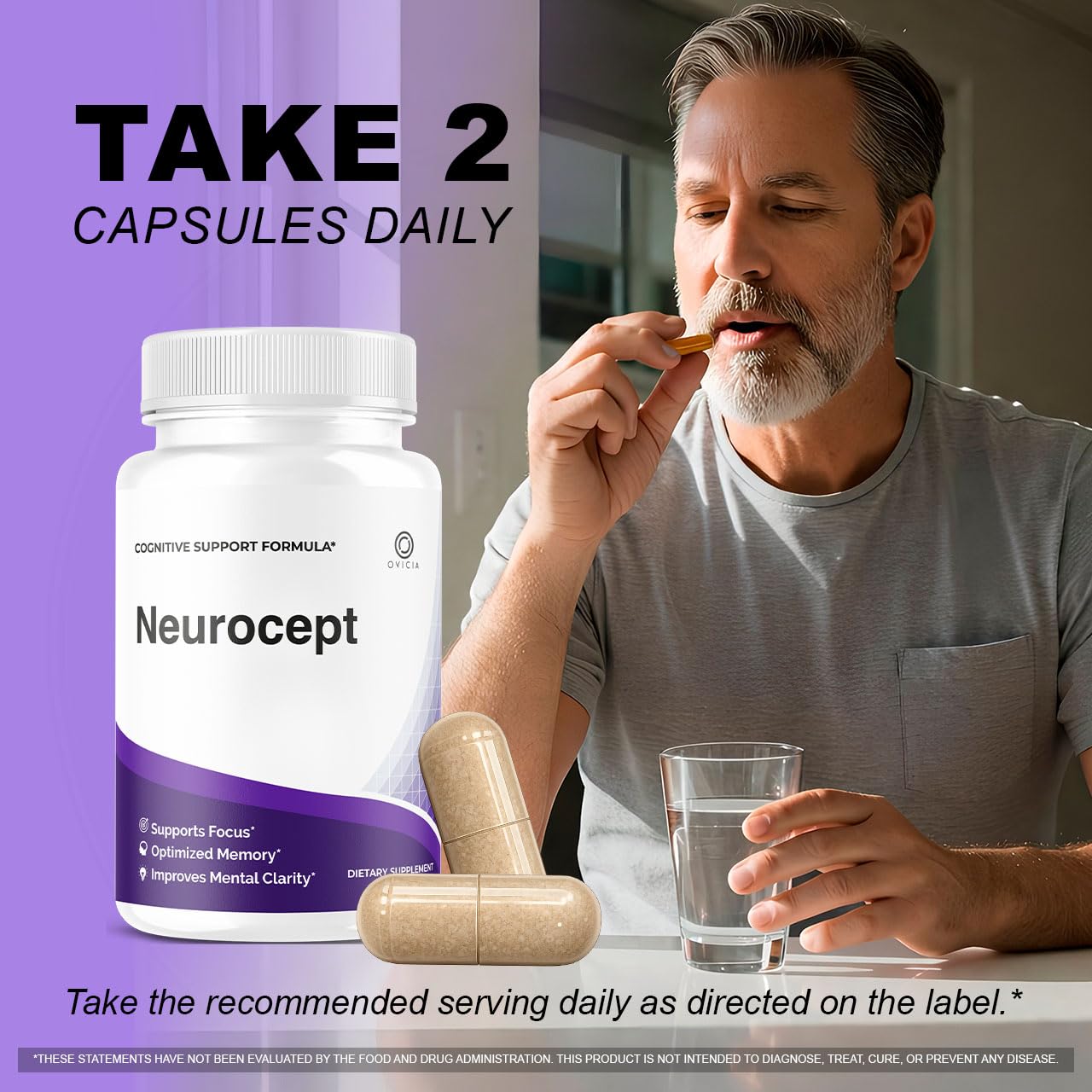 OVICIA Neurocept Memory Advanced Formula Brain Support Capsules, 120 Capsules