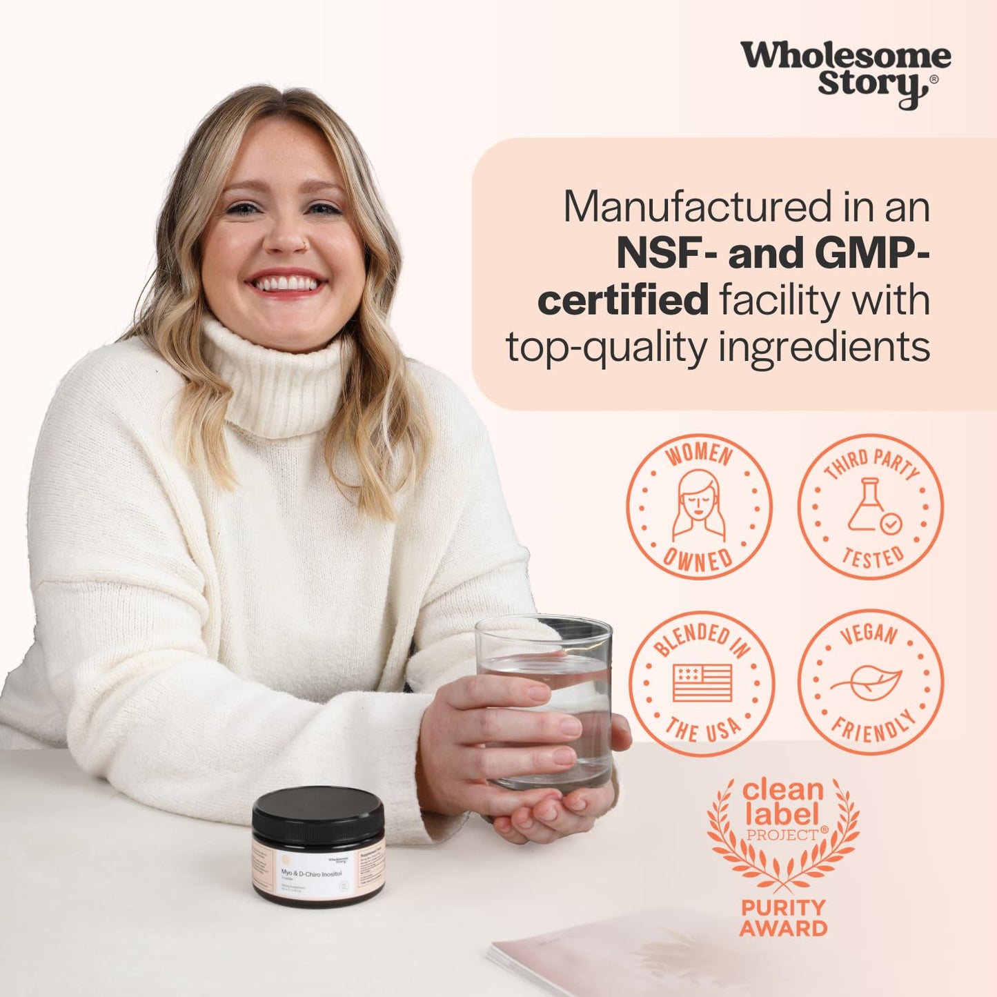 Wholesome Story Myo-Inositol & D-Chiro Inositol Supplement Powder 6.98 oz
