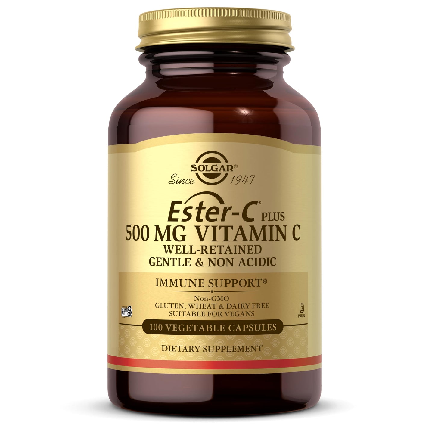 Solgar Ester-C Plus 500 mg Vitamin C (Ascorbate Complex) Capsules, 100 Capsules
