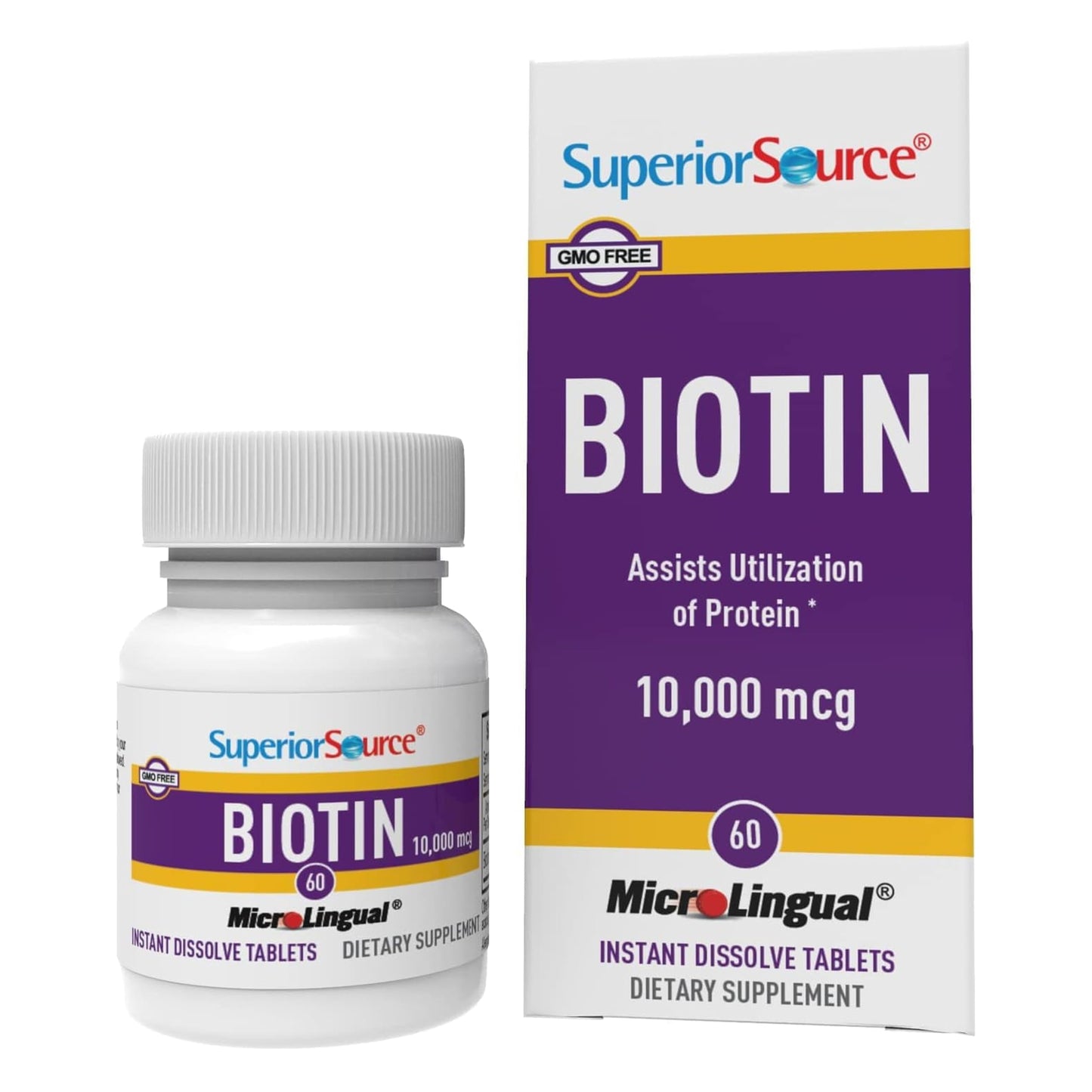 Superior Source Biotin 10,000 mcg Tablets, 60 Count