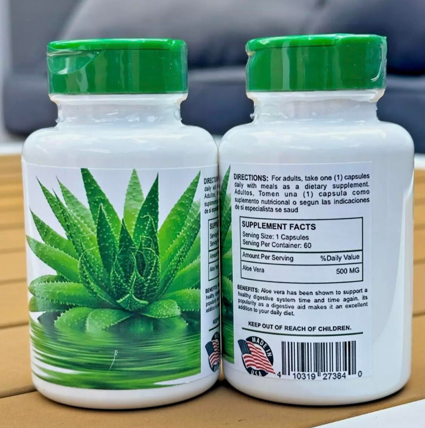 Generic Aloe Vera 500mg Extract Capsules, 60 Count