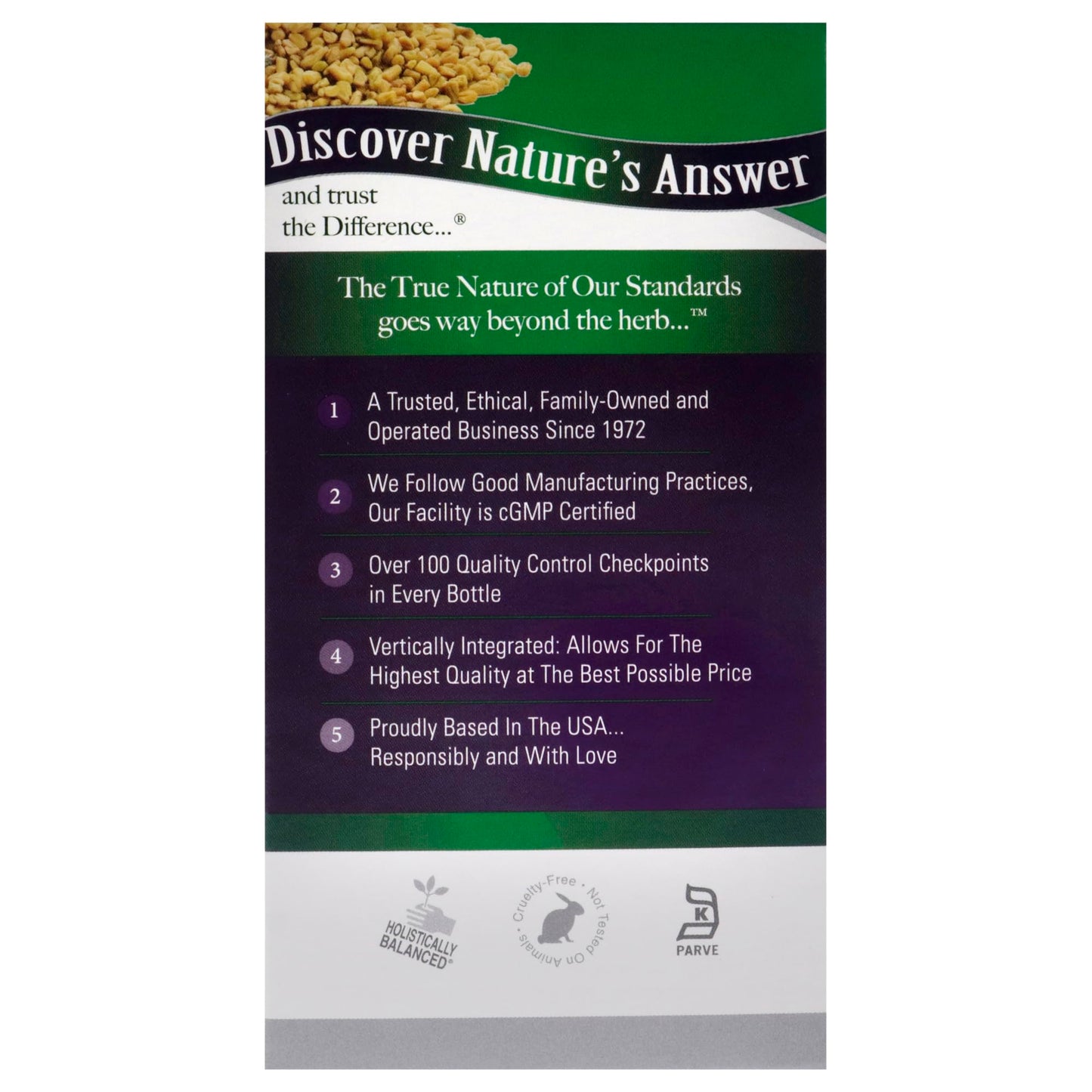 Nature's Answer Fenugreek Seed Capsule 90 Capsules