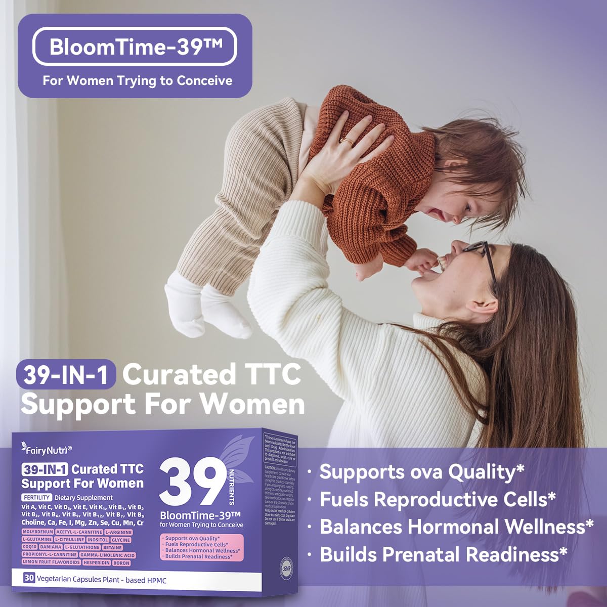 fairynutri BloomTime-39 for Women Trying to Conceive 30 Capsules