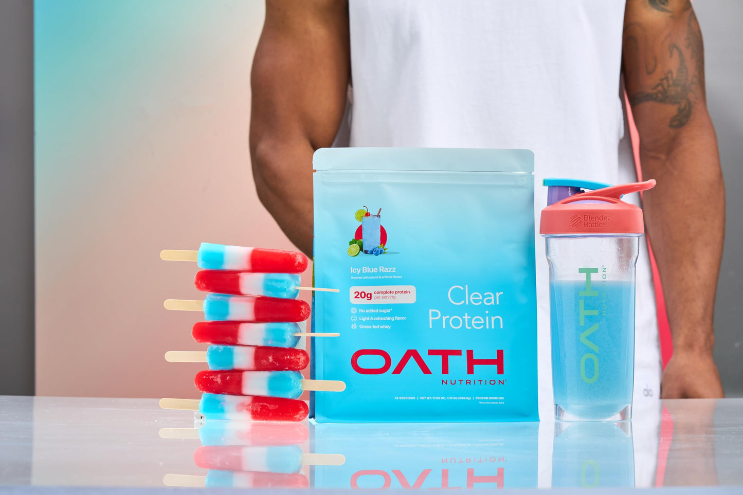 Oath Nutrition Clear Whey Isolate Protein Powder ICY Blue Razz, 1.3 lb, 21 Servings