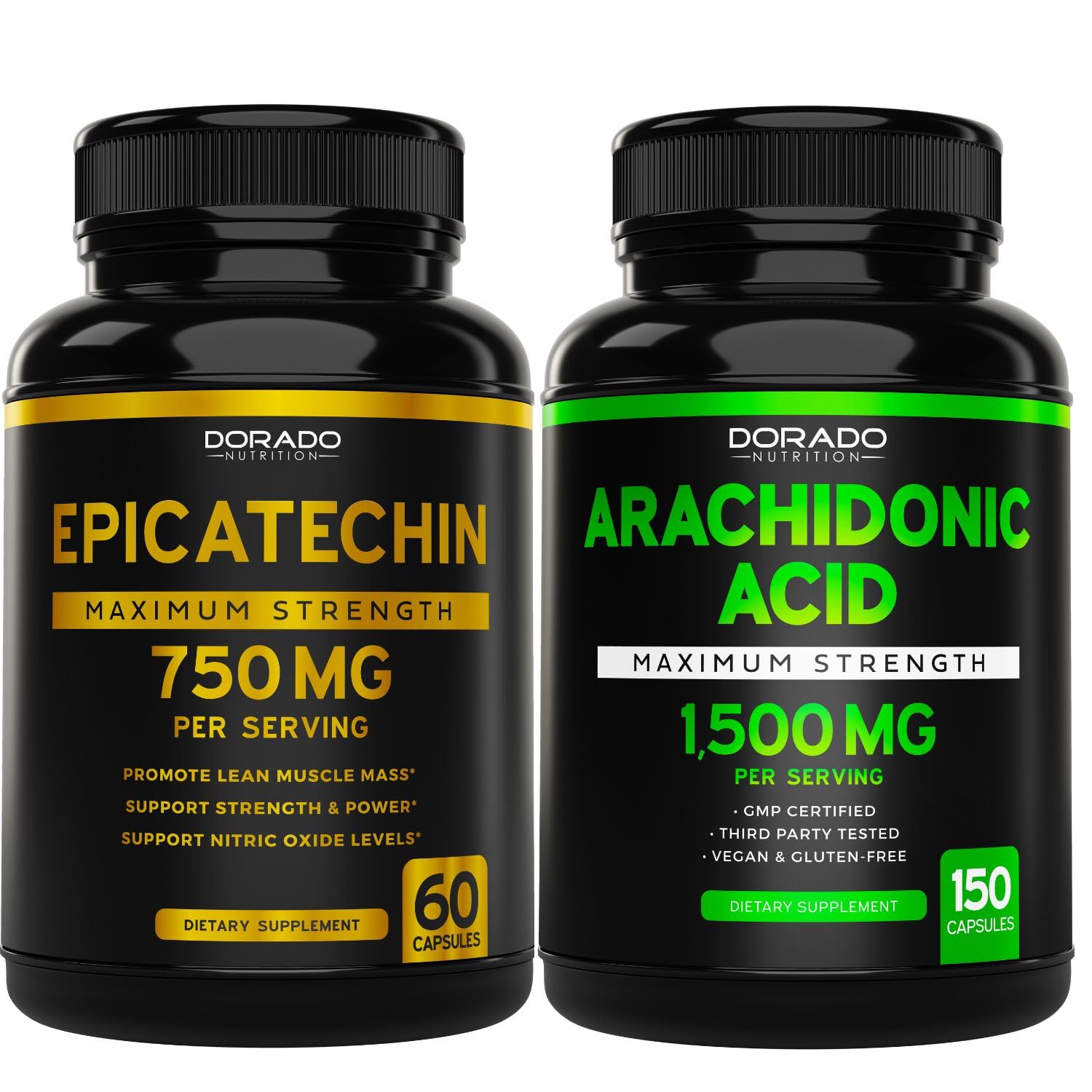 DORADO NUTRITION Epicatechin Extract 750mg (120 Capsules) and Arachidonic Acid Supplement 1500mg (150 Capsules), Capsules, 270 Count